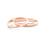 Obrączki ślubne: różowe złoto, półokrągłe, 2 mm