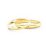 Obrączki ślubne: złote, półokrągłe, 2 mm