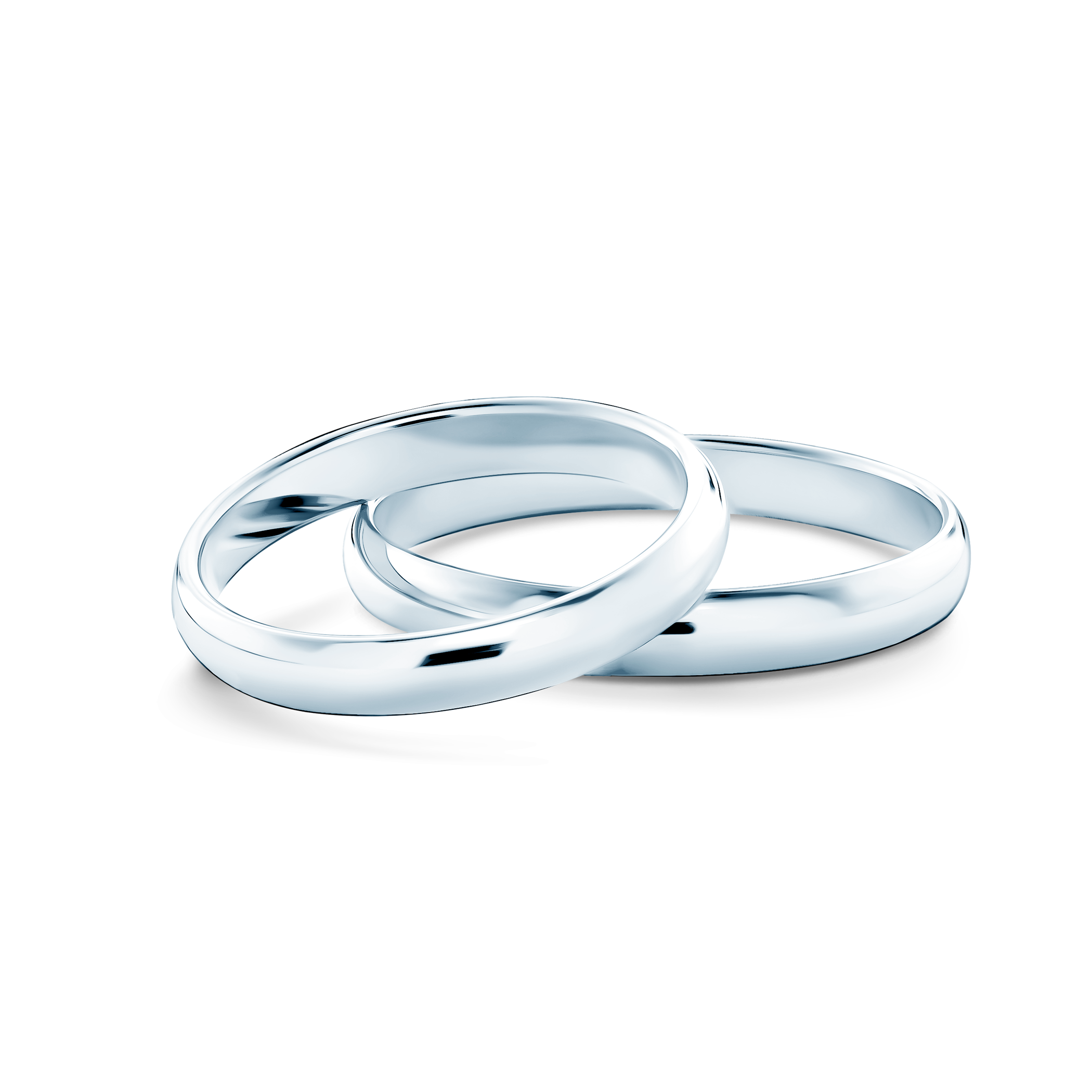 Snubní prsteny: bílé zlato, půlkulaté, 3 mm