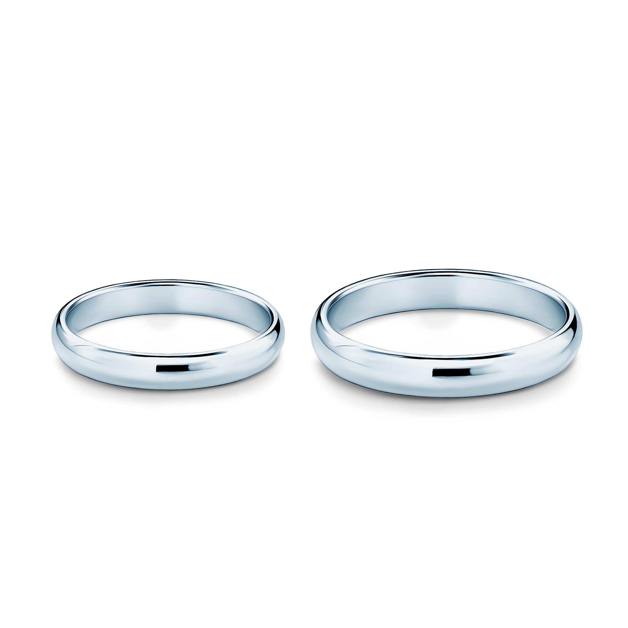 Obrączki ślubne: białe złoto, półokrągłe, 3 mm