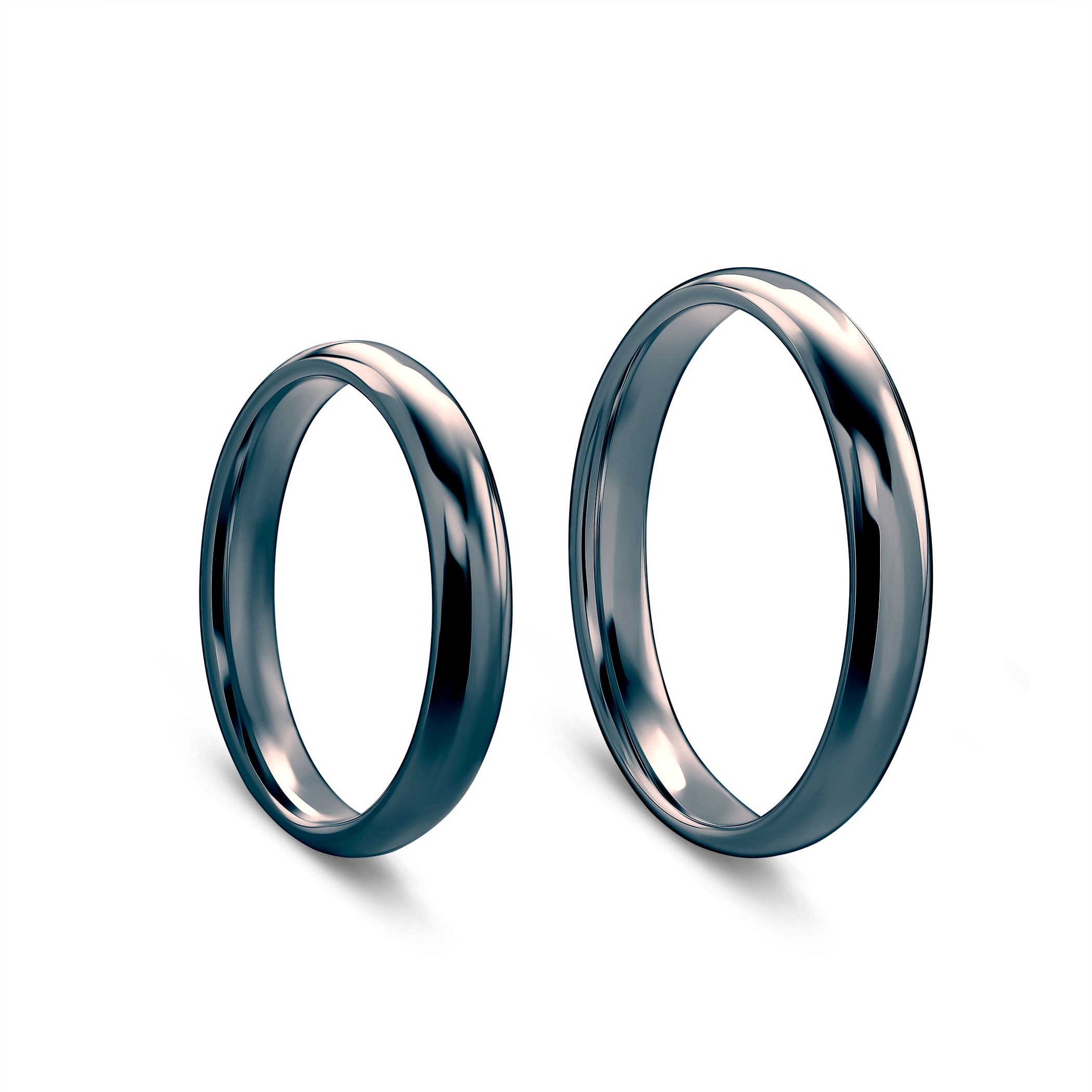 Obrączki ślubne: czarne złoto, półokrągłe, 3 mm