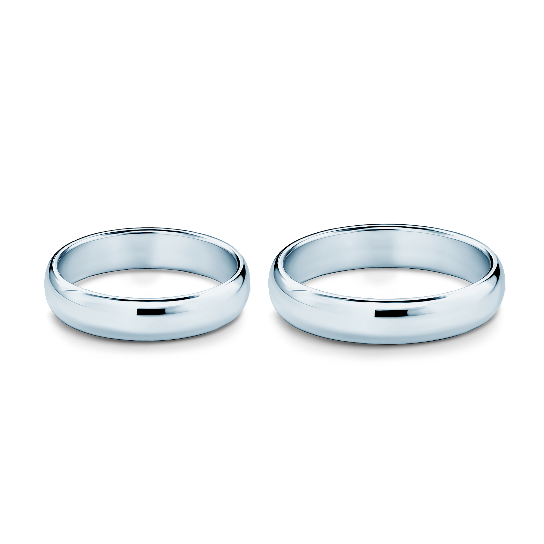 Obrączki ślubne: białe złoto, półokrągłe, 4 mm