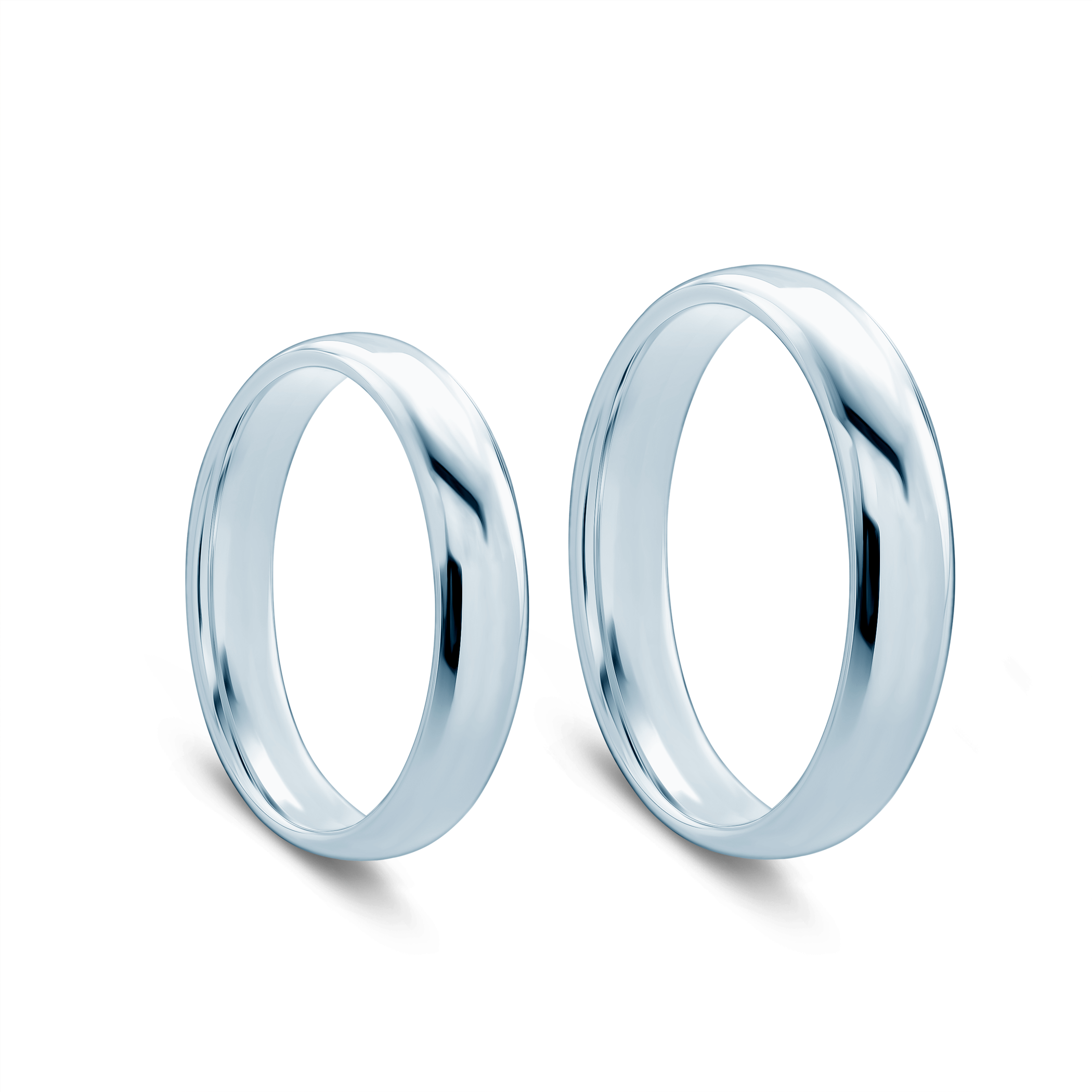 Obrączki ślubne: białe złoto, półokrągłe, 5 mm