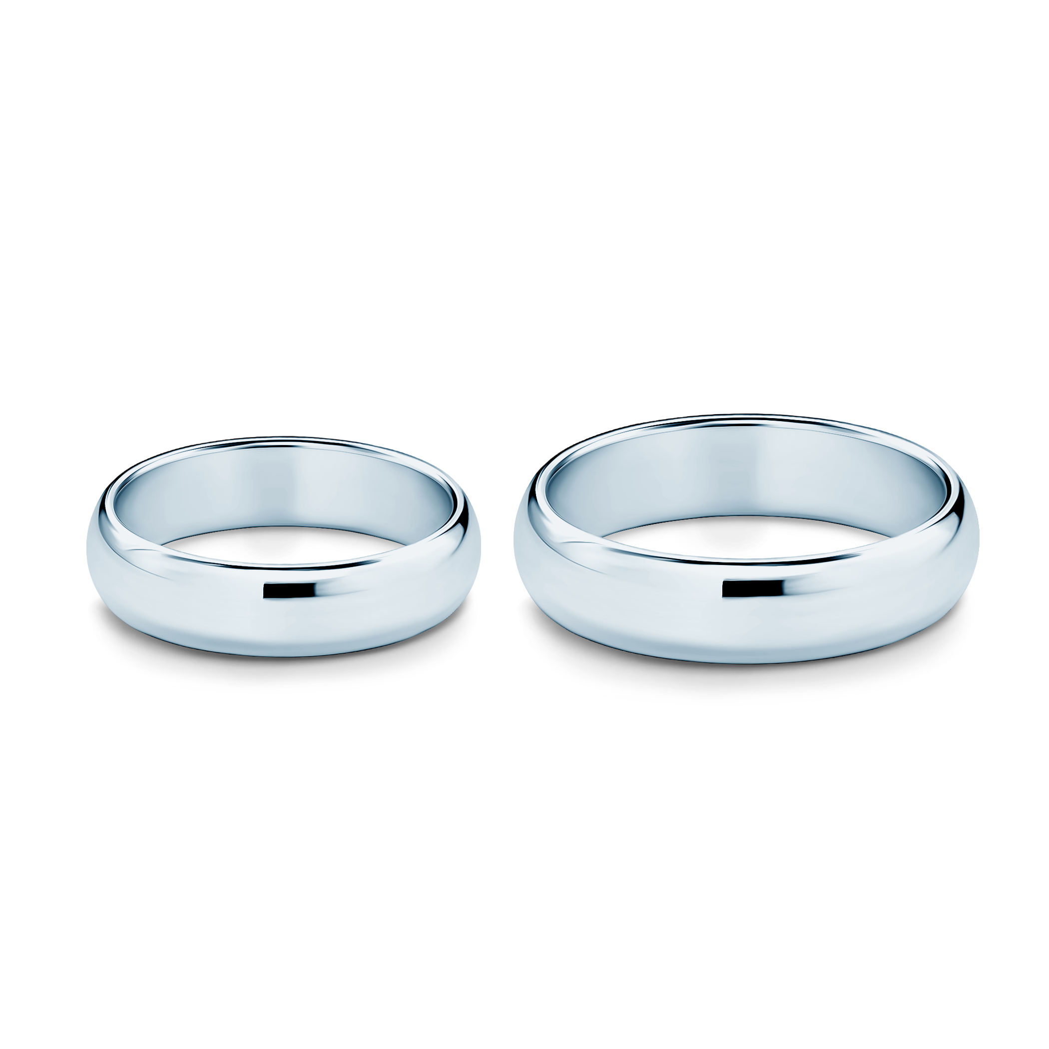 Obrączki ślubne: białe złoto, półokrągłe, 5 mm