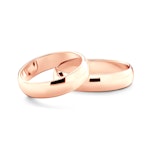 Obrączki ślubne: różowe złoto, półokrągłe, 5 mm