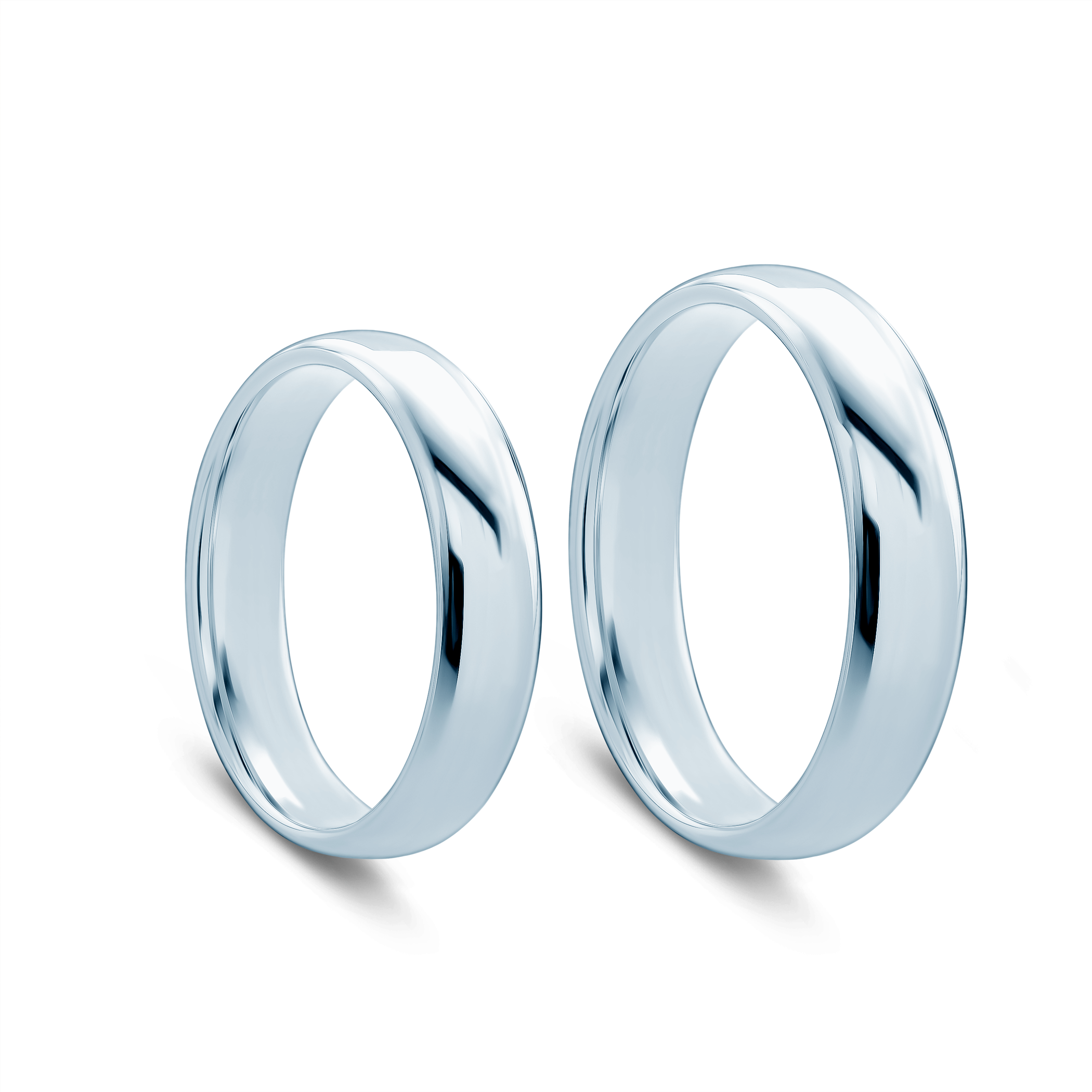 Obrączki ślubne: białe złoto, półokrągłe, 6 mm