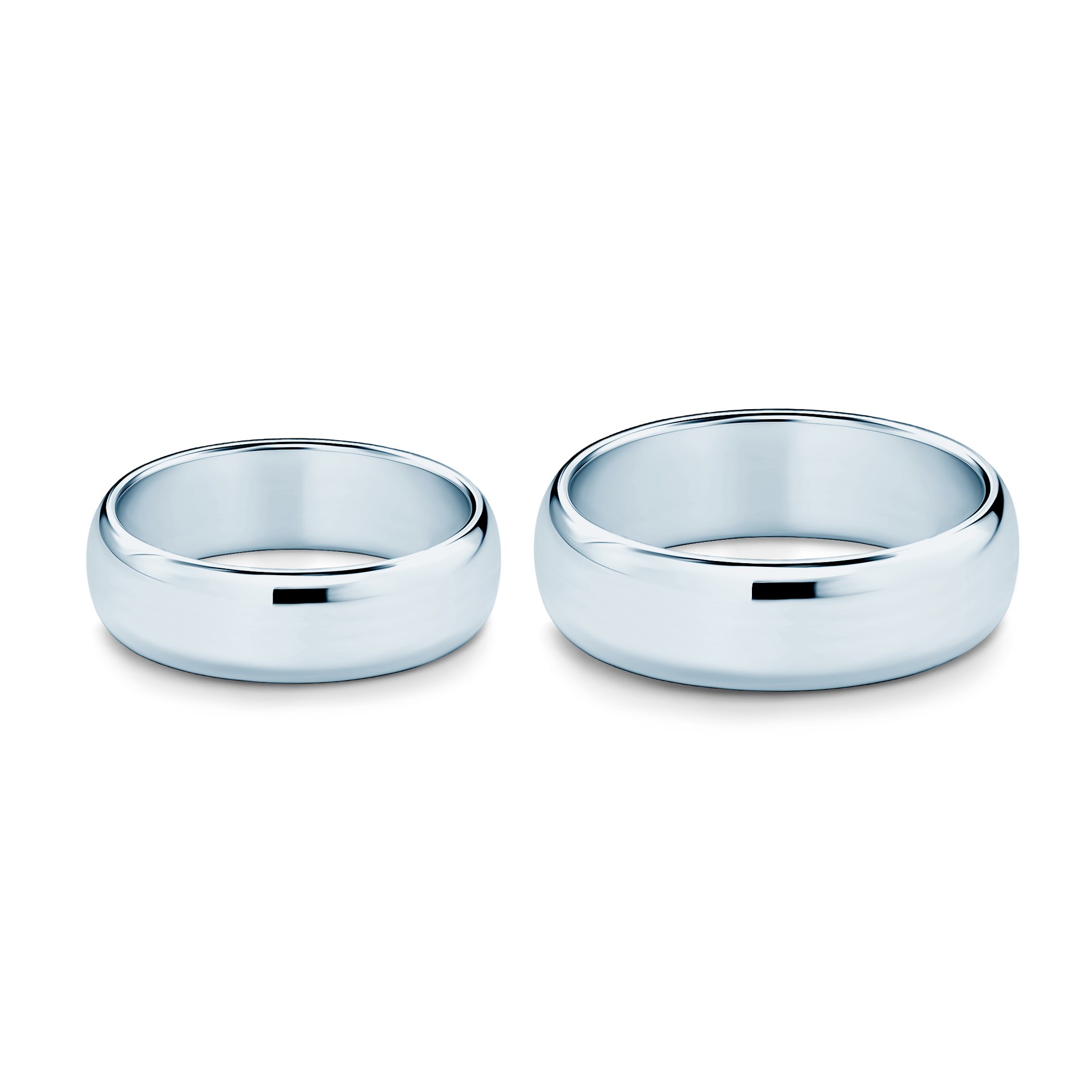 Obrączki ślubne: białe złoto, półokrągłe, 6 mm