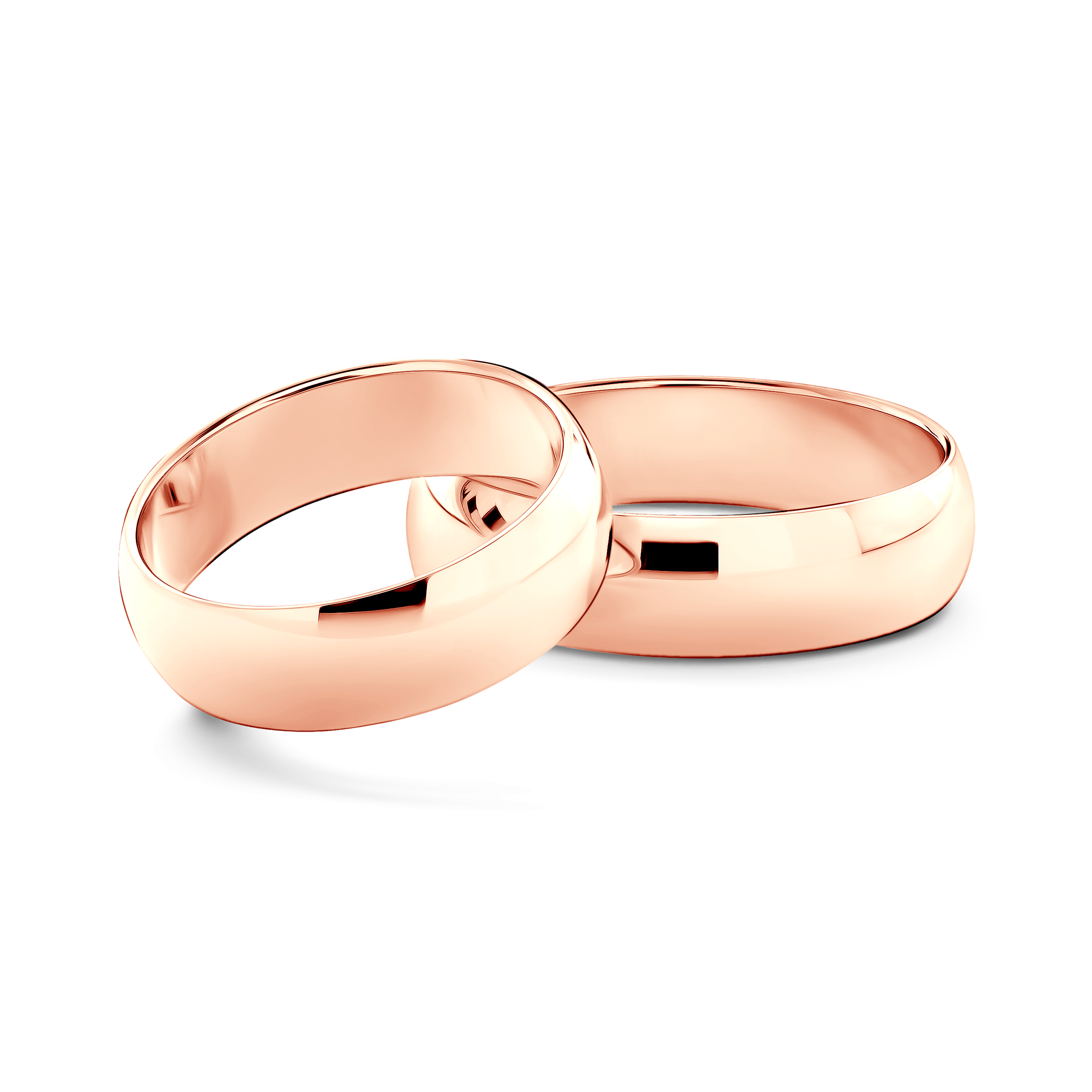 Snubní prsteny: růžové zlato, půlkulaté, 6 mm