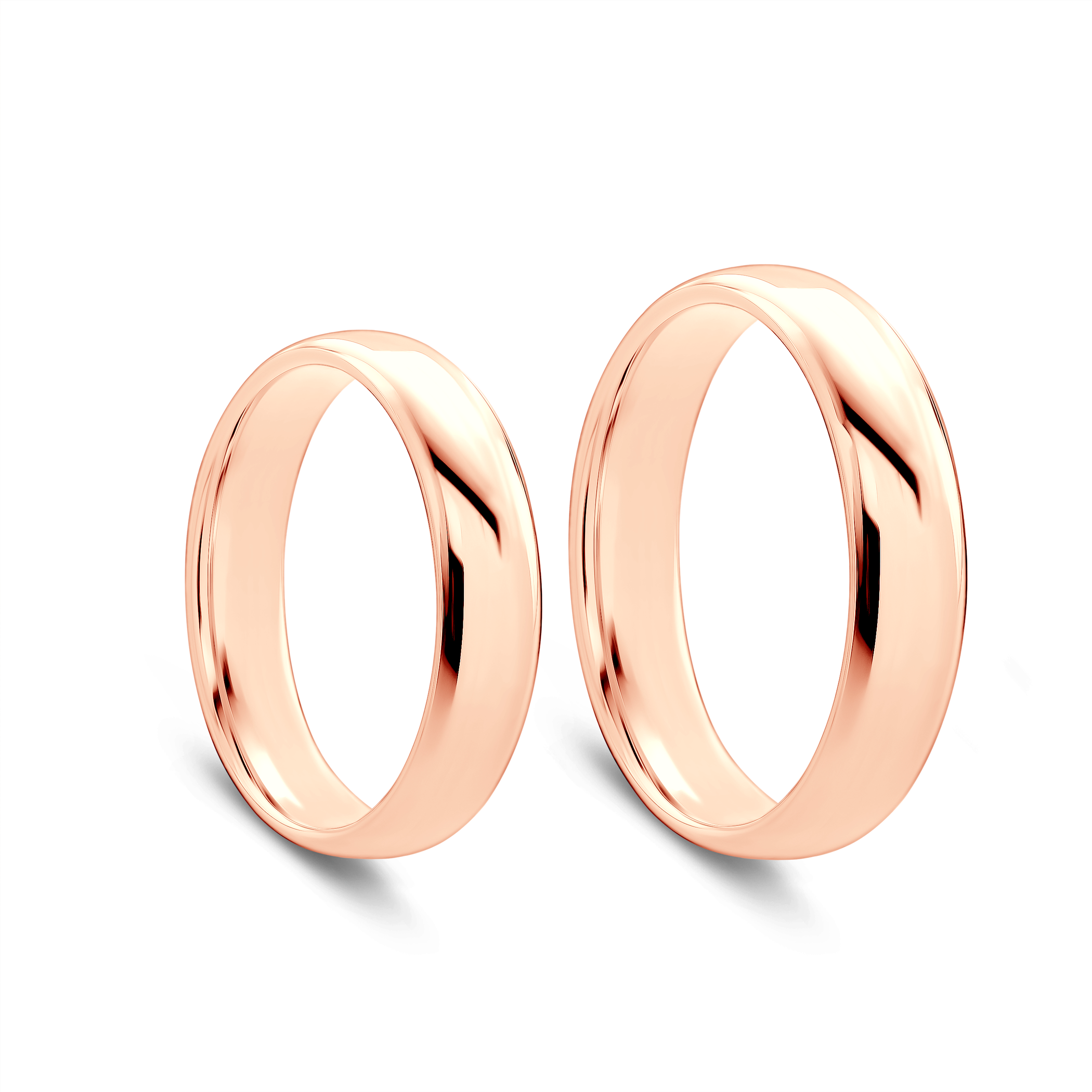 Obrączki ślubne: różowe złoto, półokrągłe, 6 mm