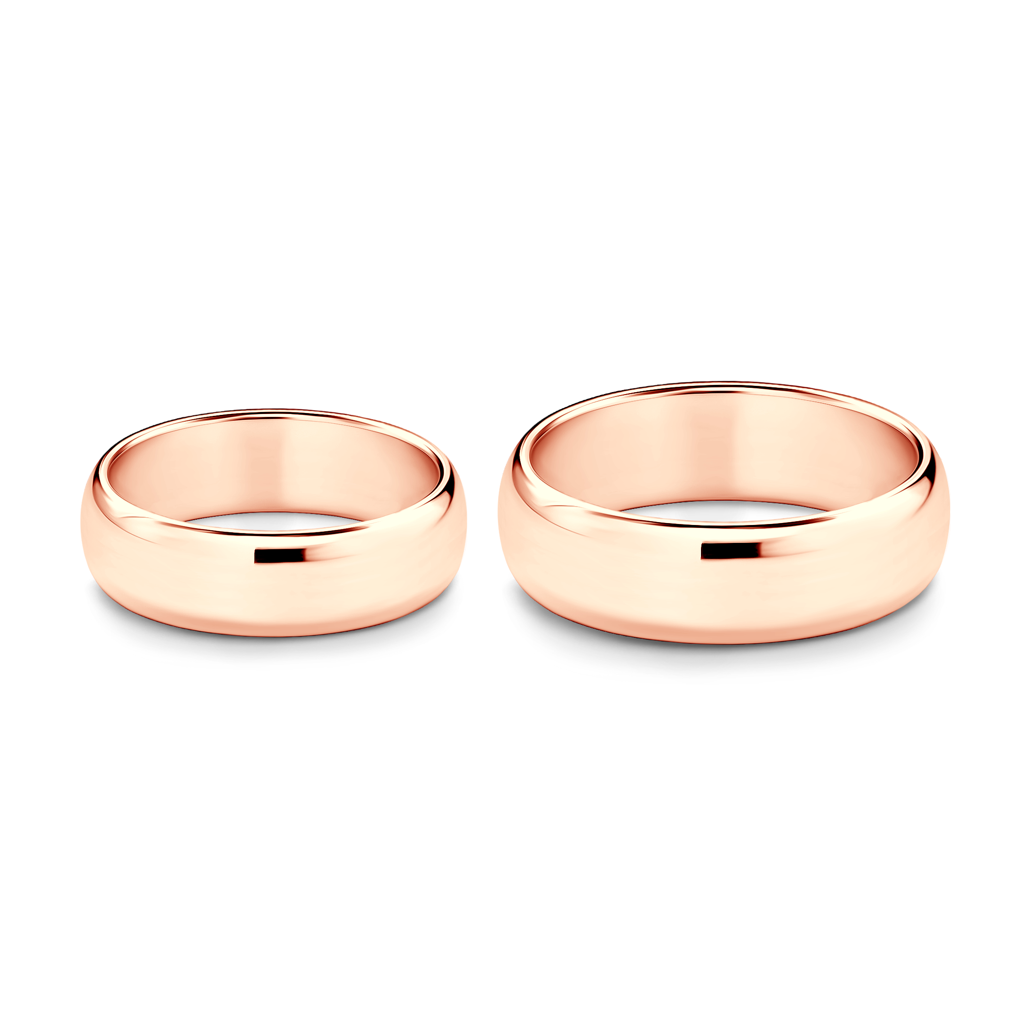 Obrączki ślubne: różowe złoto, półokrągłe, 6 mm