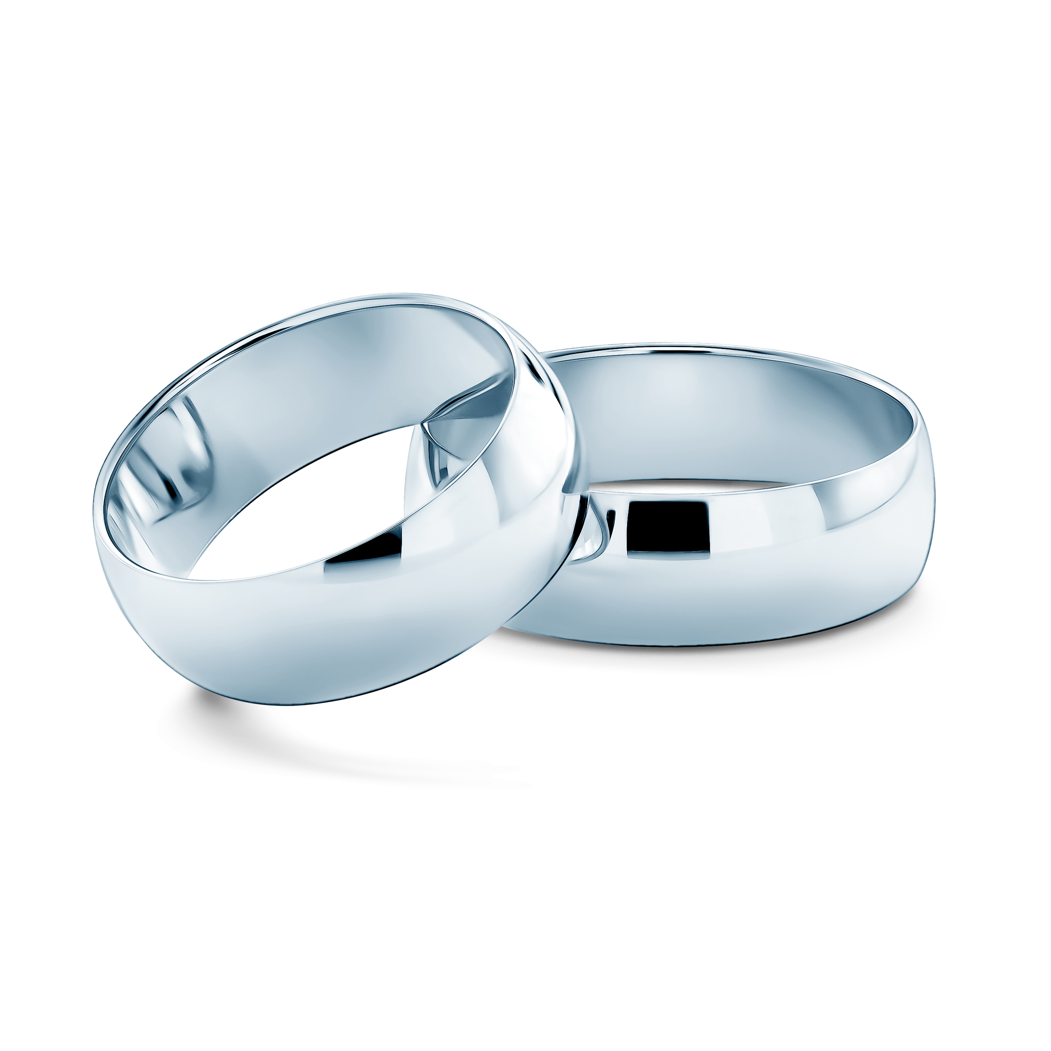 Obrączki ślubne: białe złoto, półokrągłe, 7 mm