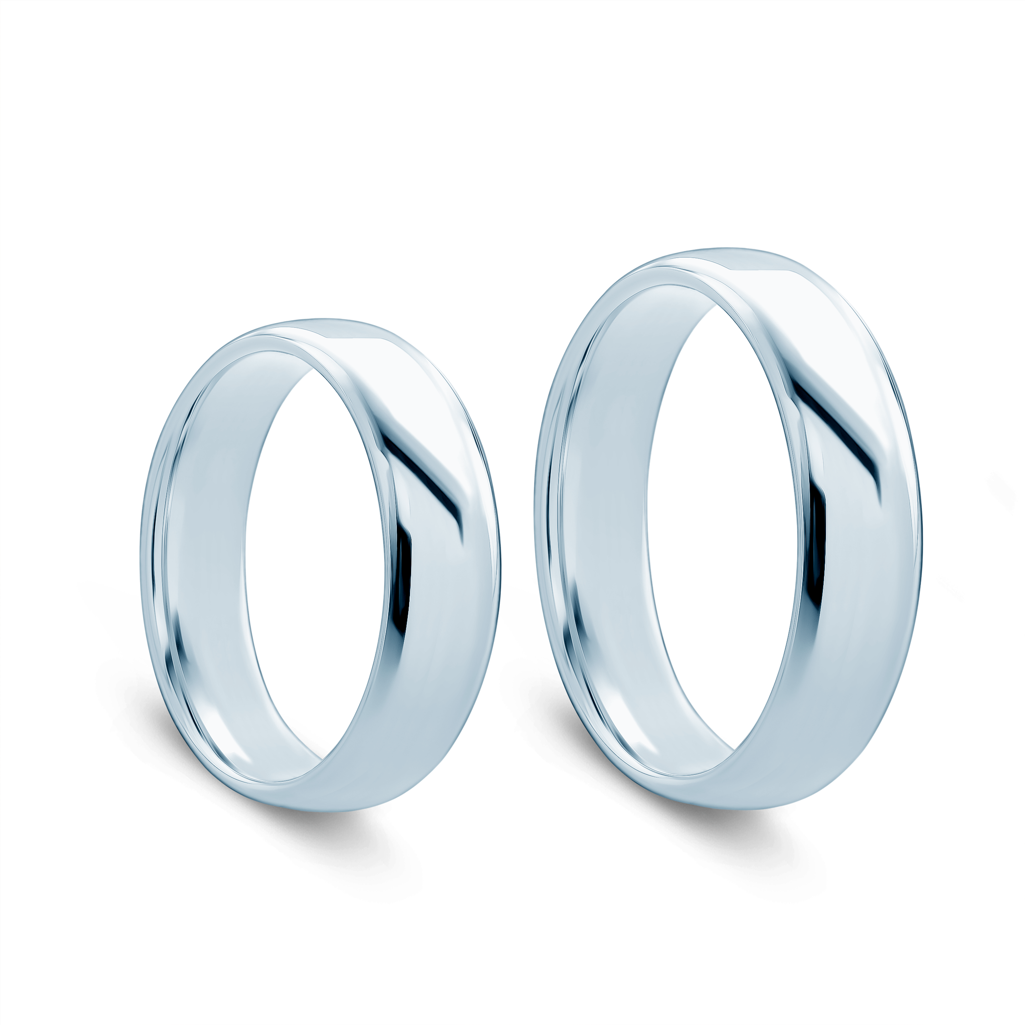 Obrączki ślubne: białe złoto, półokrągłe, 7 mm