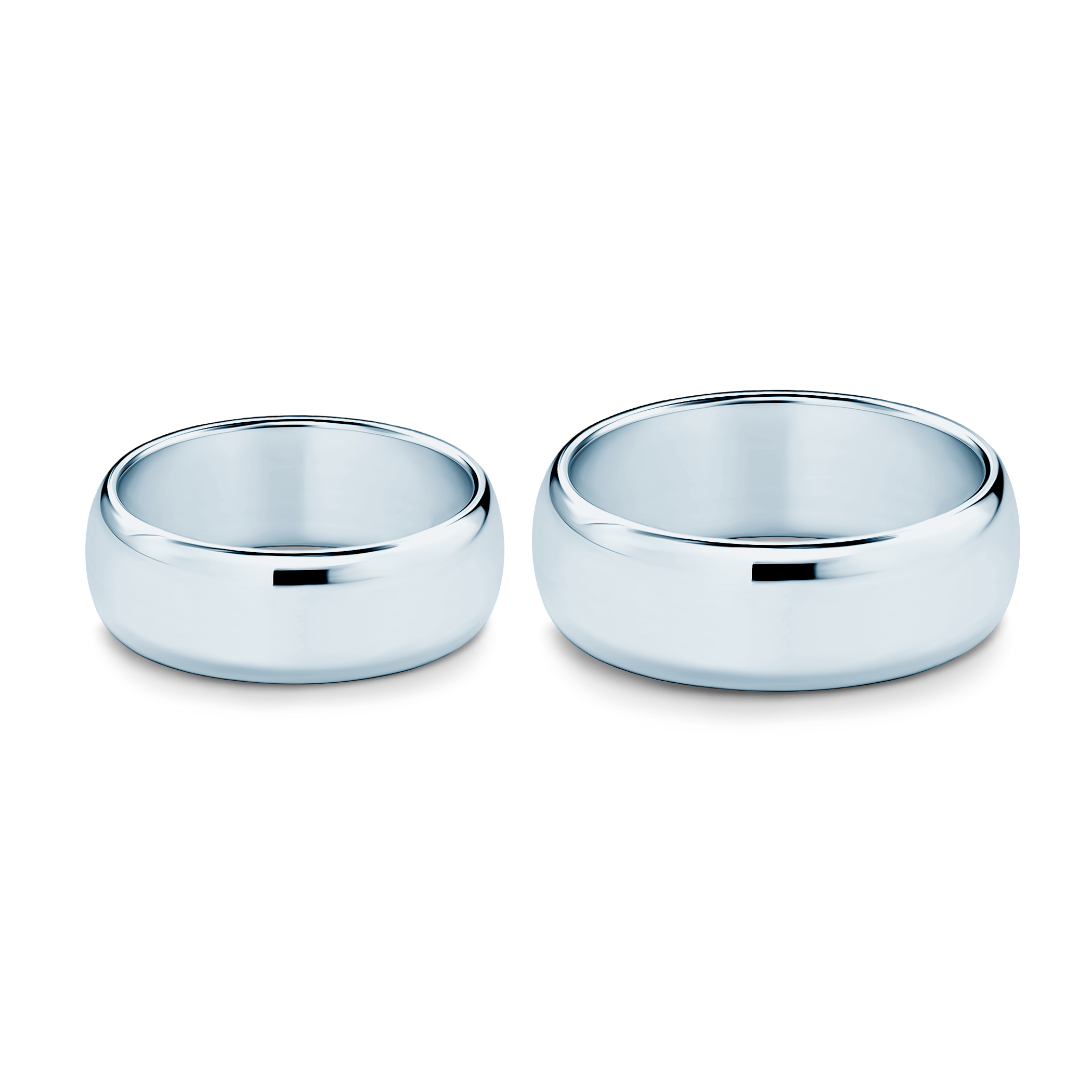 Obrączki ślubne: białe złoto, półokrągłe, 7 mm