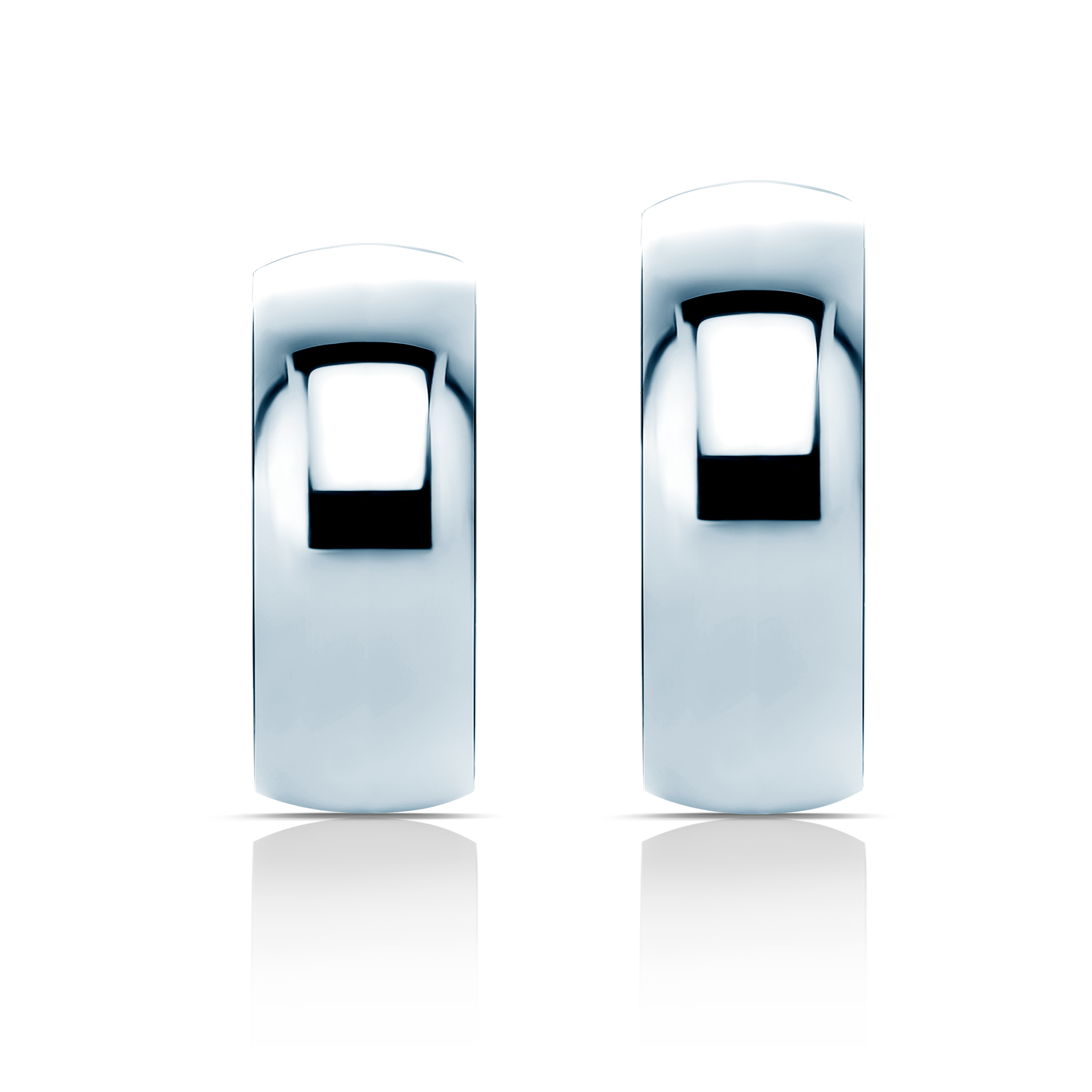 Obrączki ślubne: białe złoto, półokrągłe, 7 mm