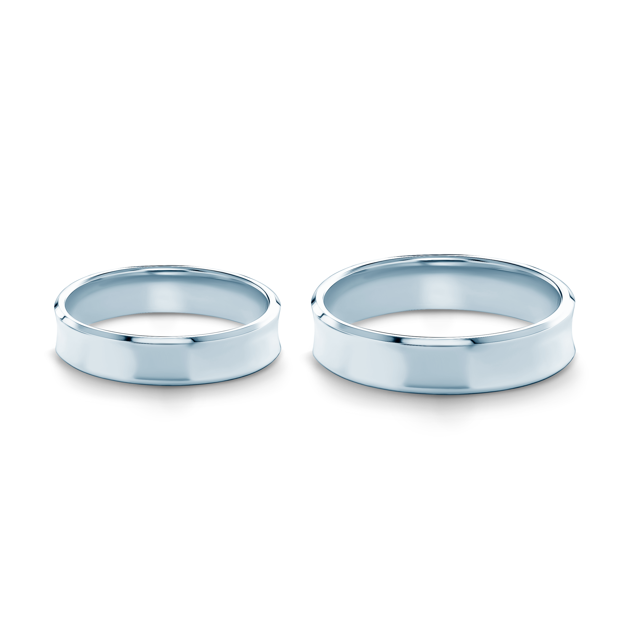 Obrączki ślubne: białe złoto, wklęsłe, 4 mm