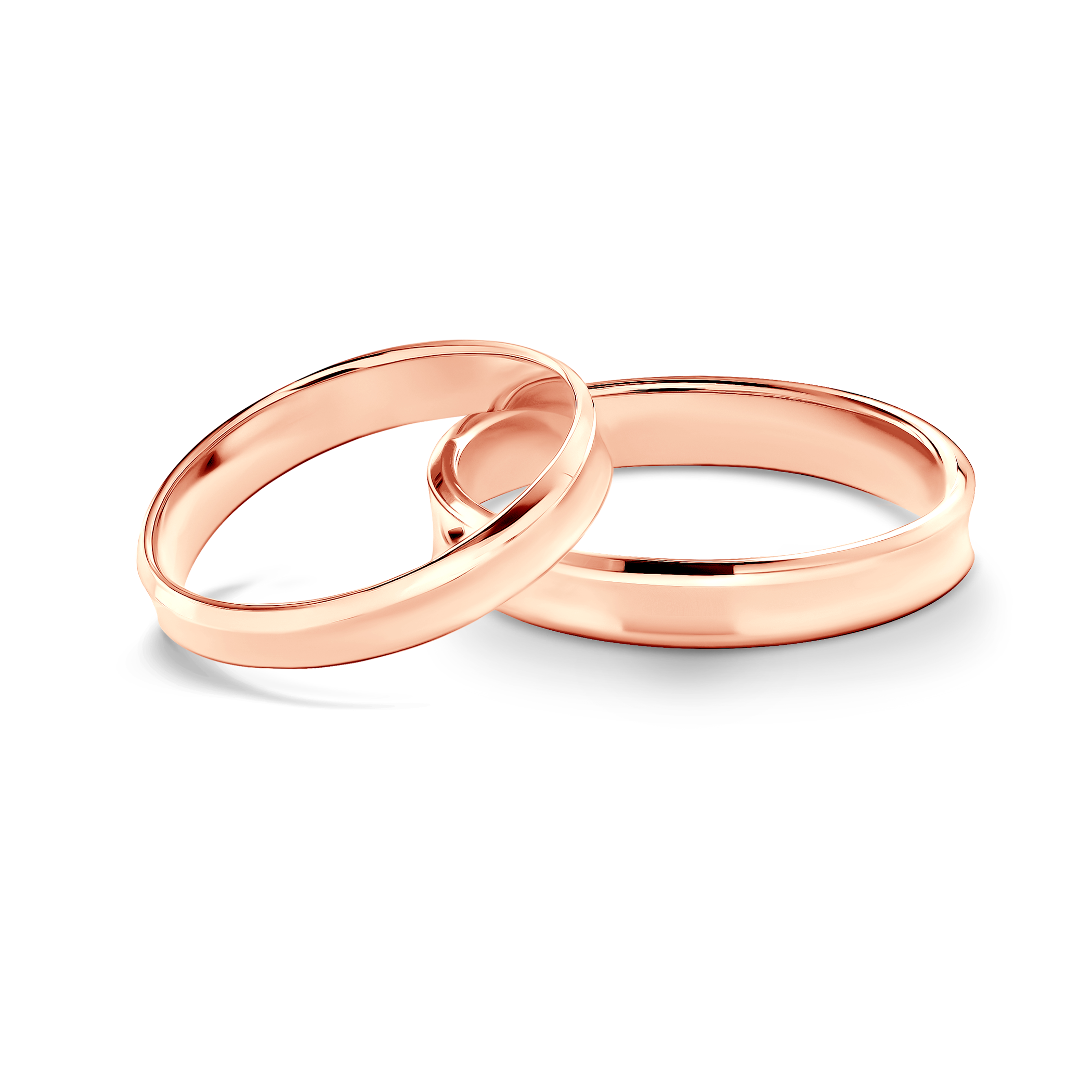 Obrączki ślubne: różowe złoto, wklęsłe, 3 mm