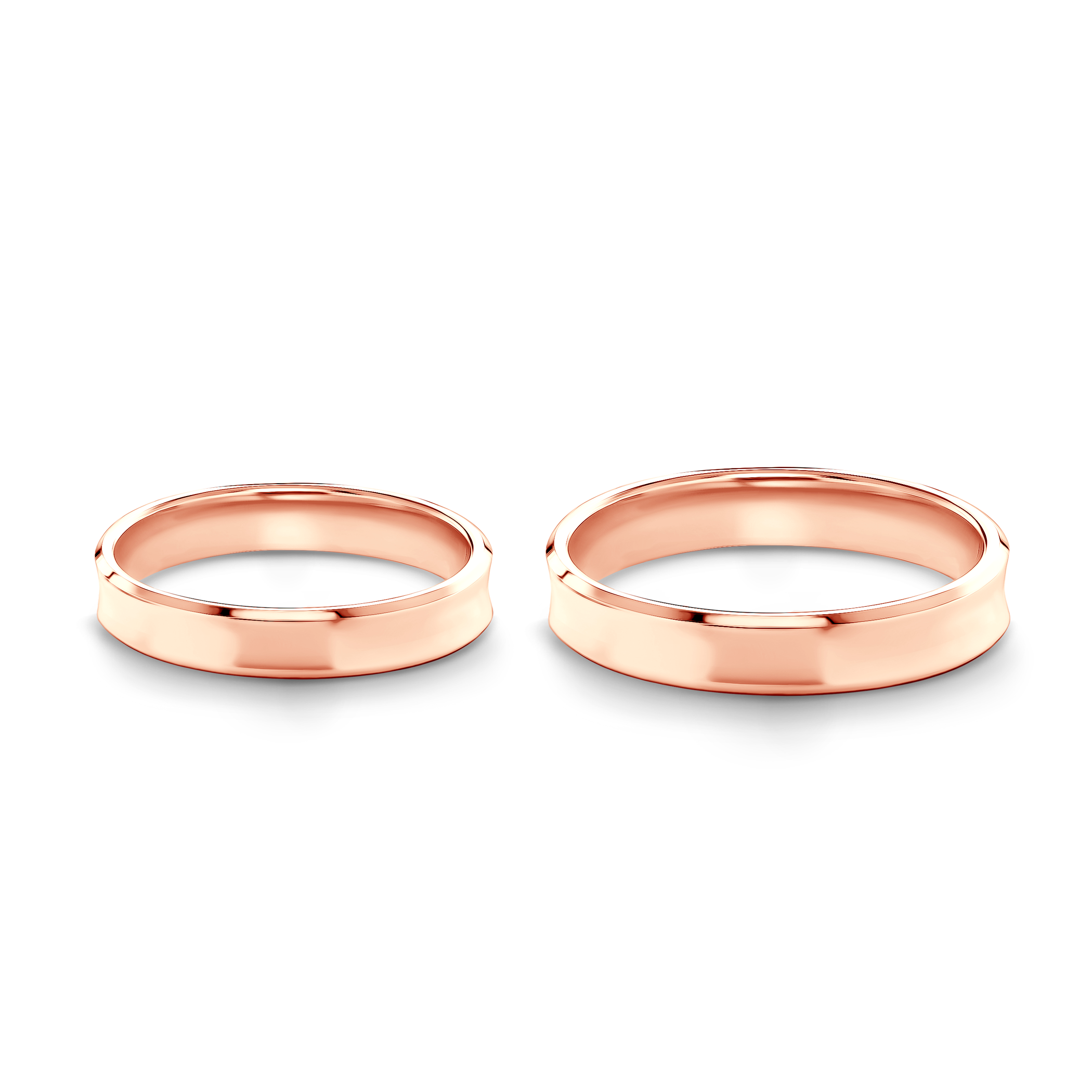 Eheringe: Roségold, Konkav, 3 mm