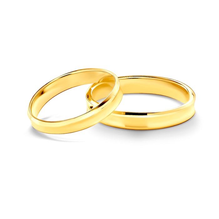 Obrączki ślubne: złote, wklęsłe, 3 mm