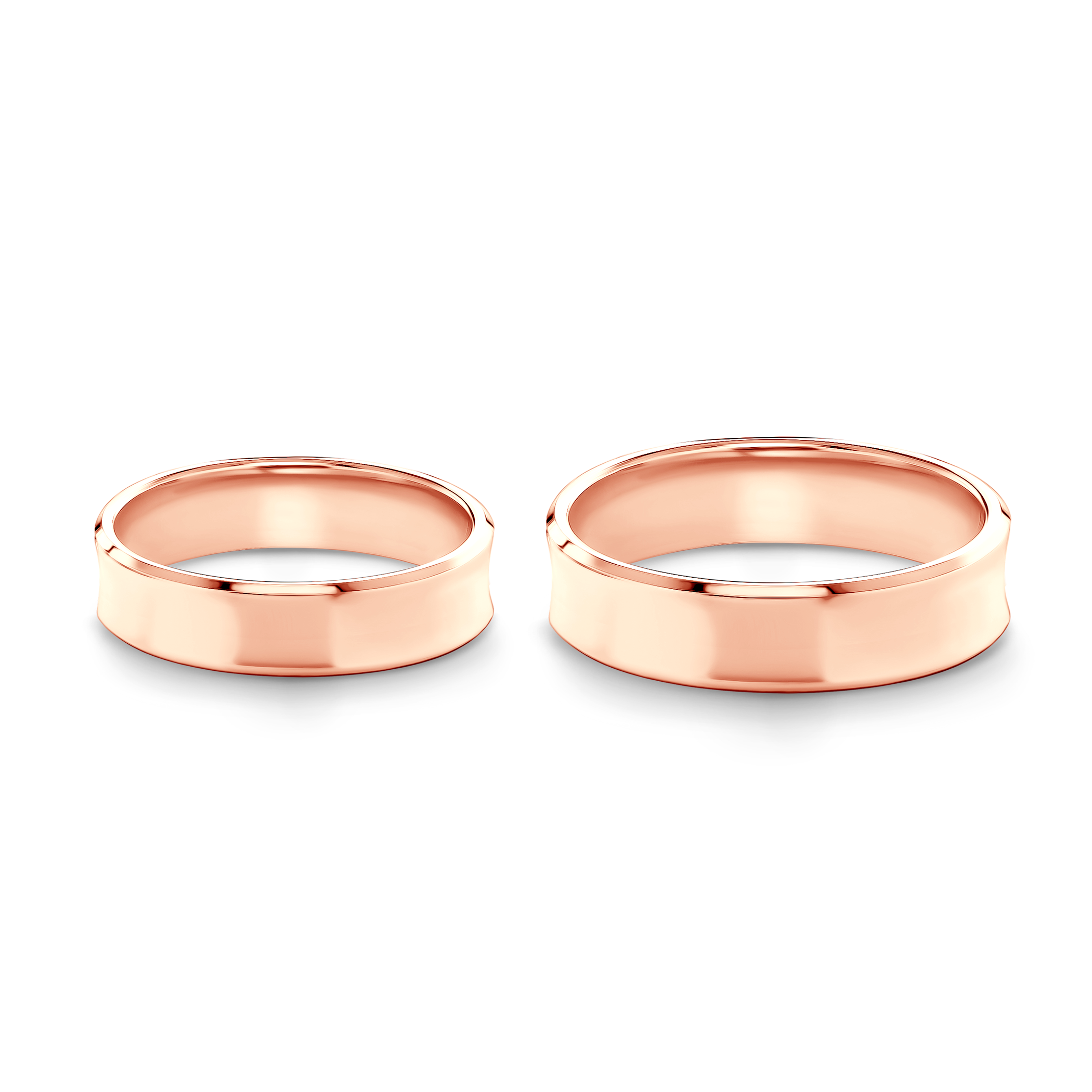 Obrączki ślubne: różowe złoto, wklęsłe, 5 mm