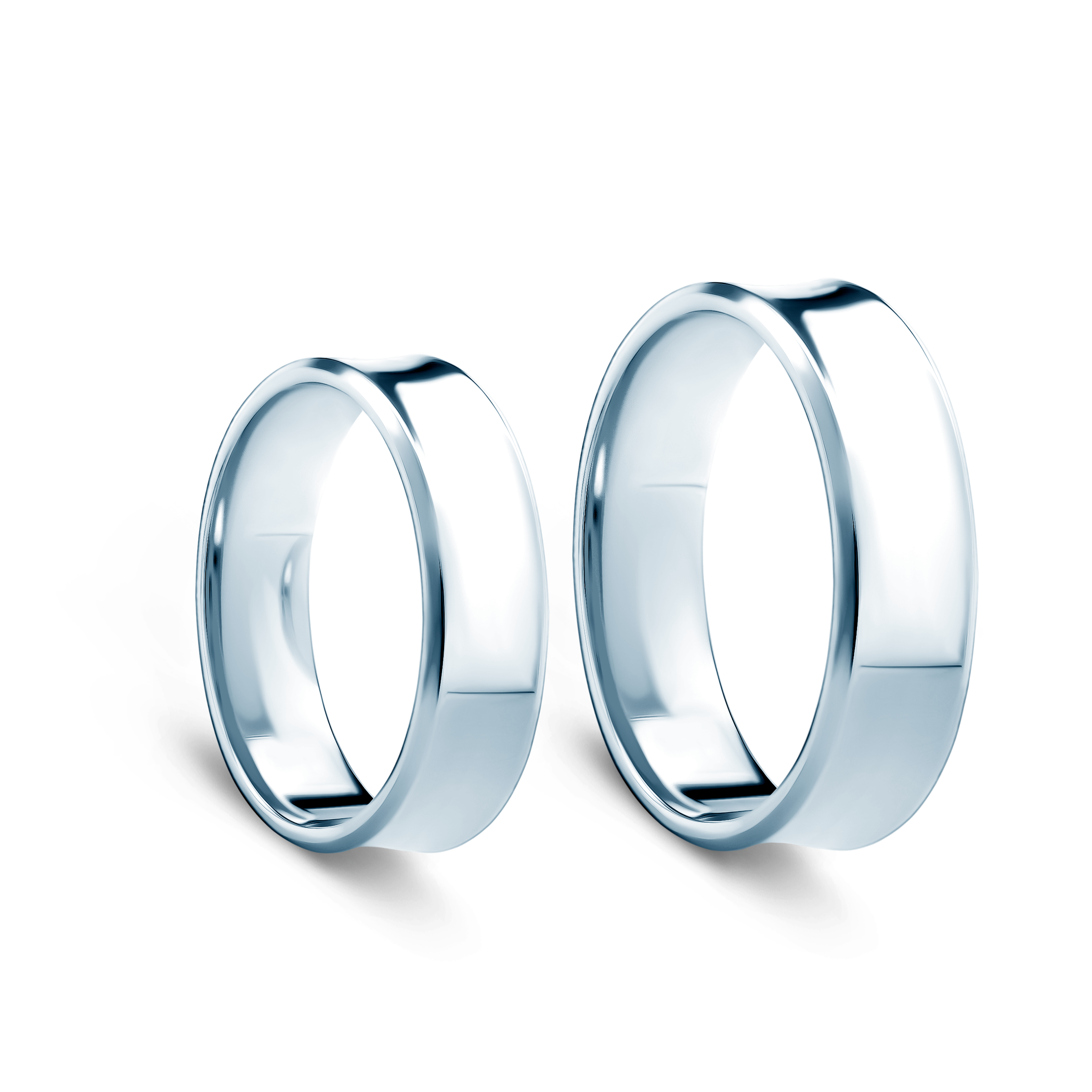 Eheringe: Weißgold, Konkav, 6 mm