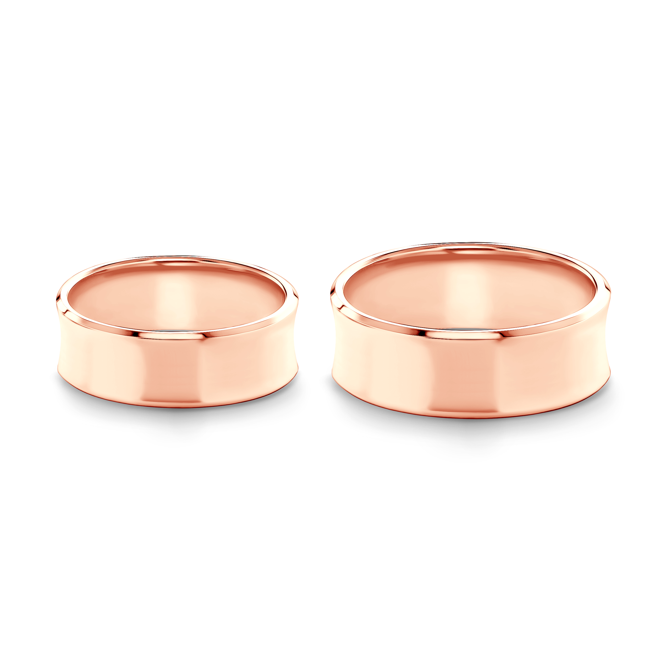 Obrączki ślubne: różowe złoto, wklęsłe, 7 mm