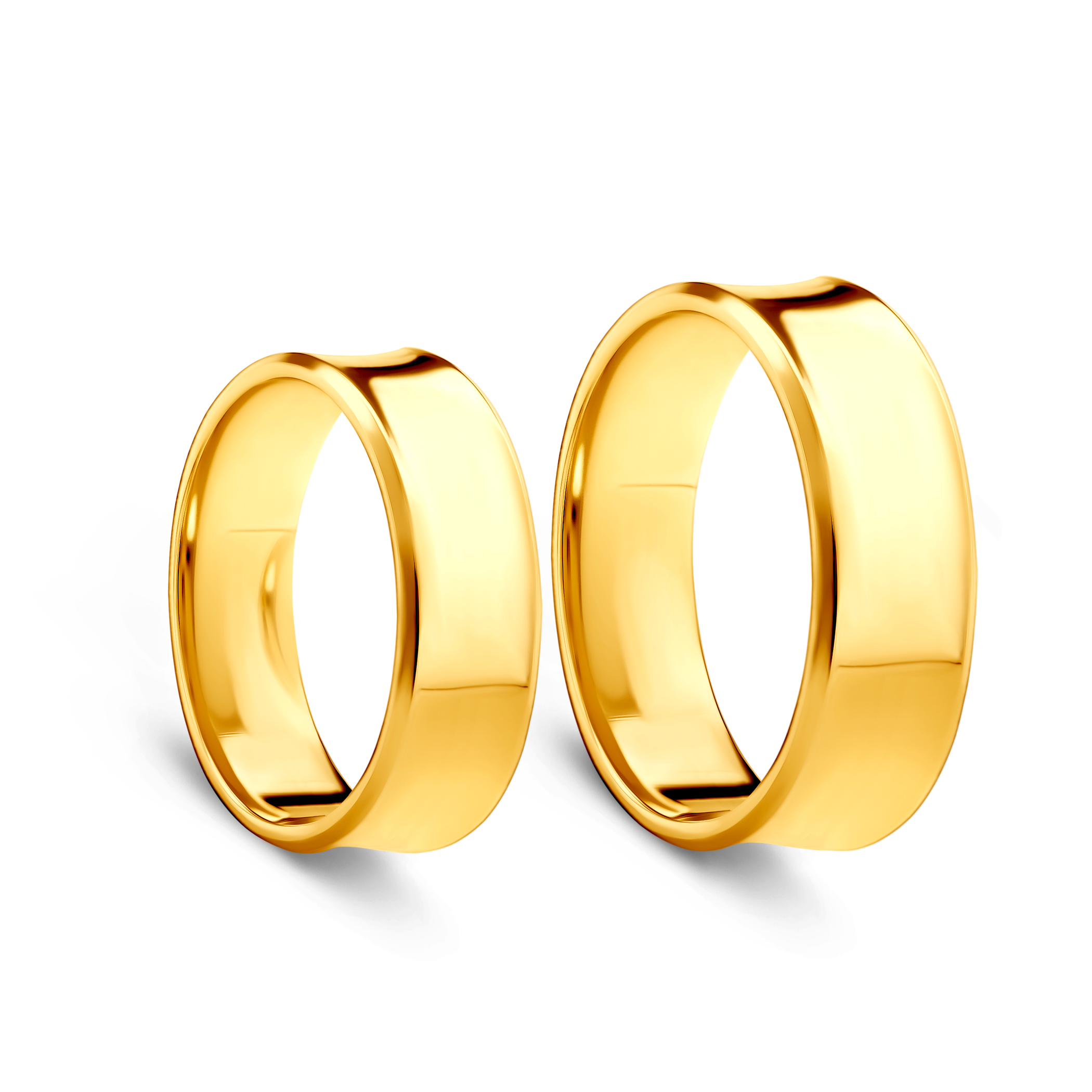 Obrączki ślubne: złote, wklęsłe, 7 mm