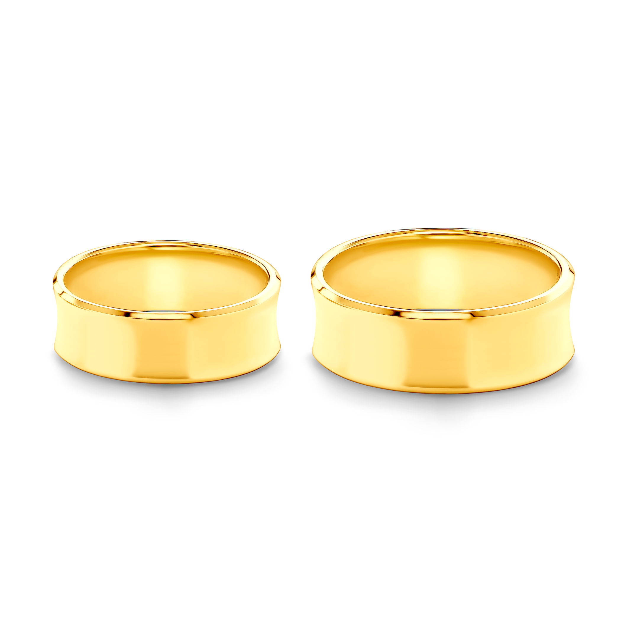 Obrączki ślubne: złote, wklęsłe, 7 mm