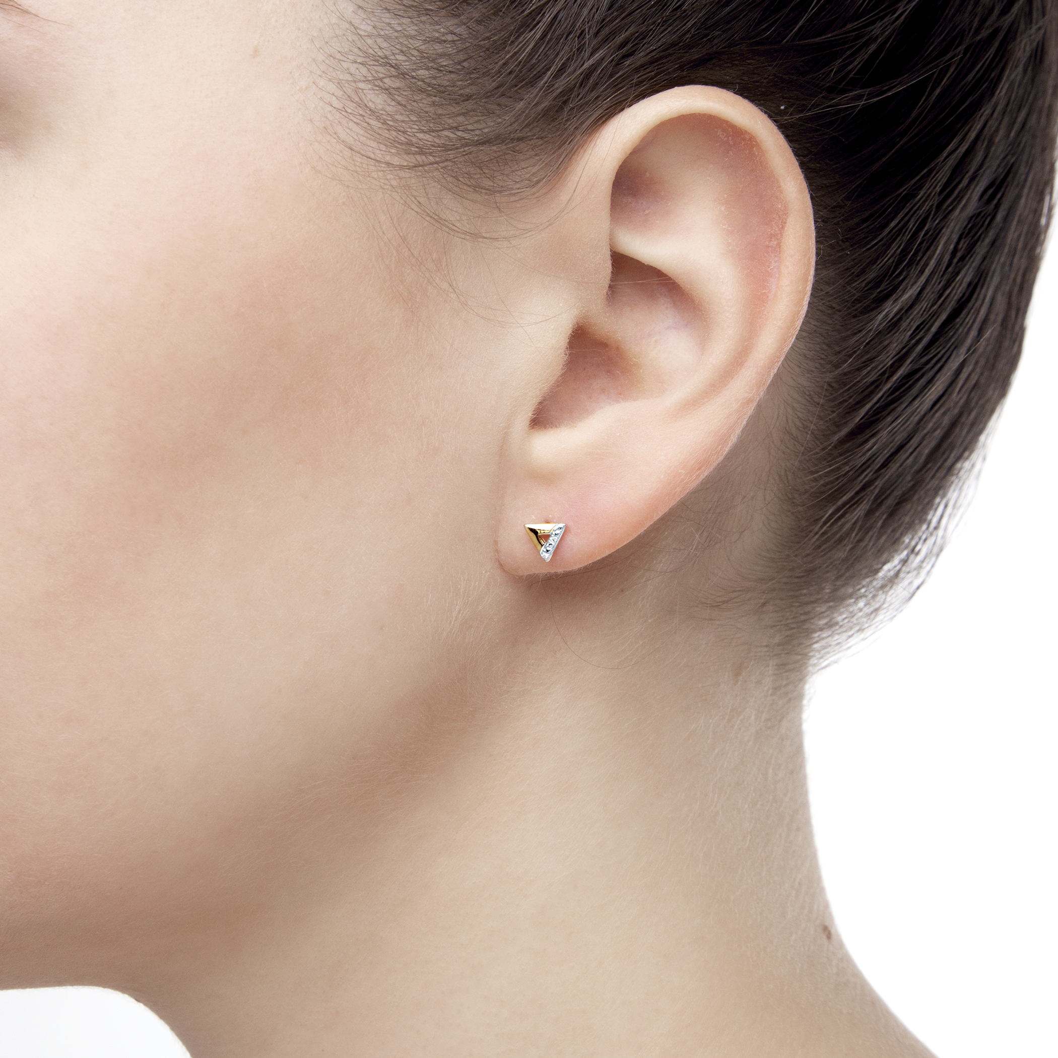 Kolczyki trójkąty Savicki: złote, diamenty - 5