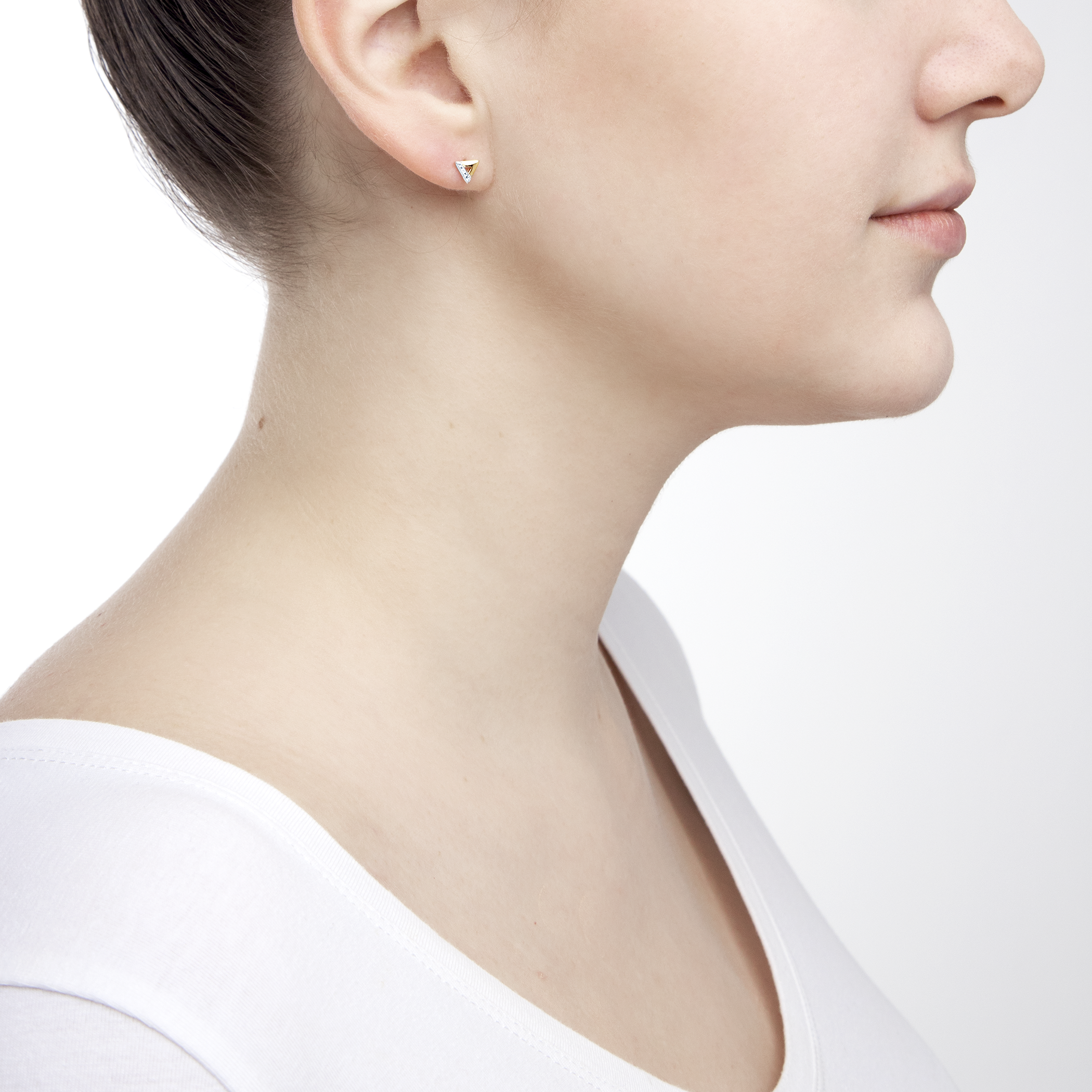 Kolczyki trójkąty Savicki: złote, diamenty - 6