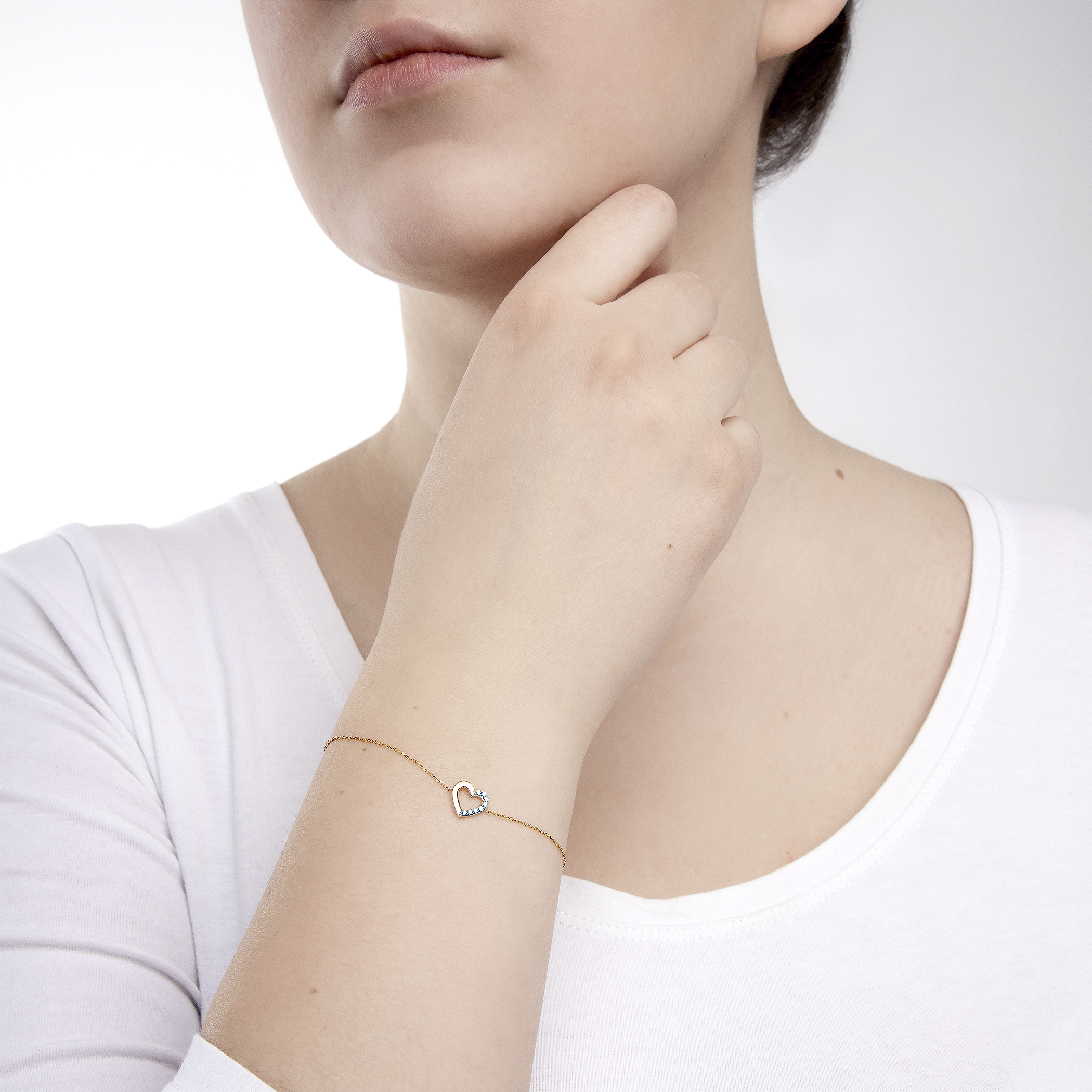 Bransoletka serce Savicki: złota, diamenty