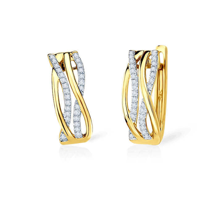 Náušnice SAVICKI: dvoubarevné zlato, diamanty