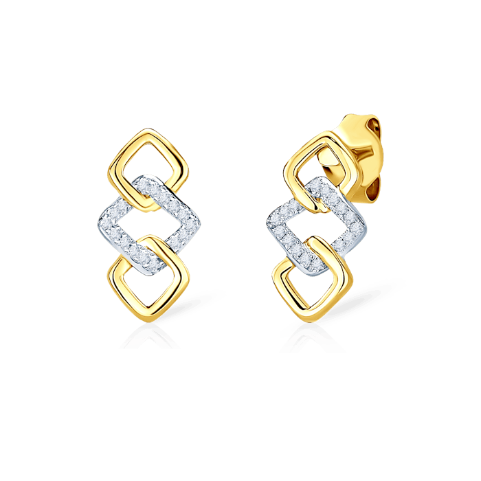 Kolczyki Savicki: złote, diamenty