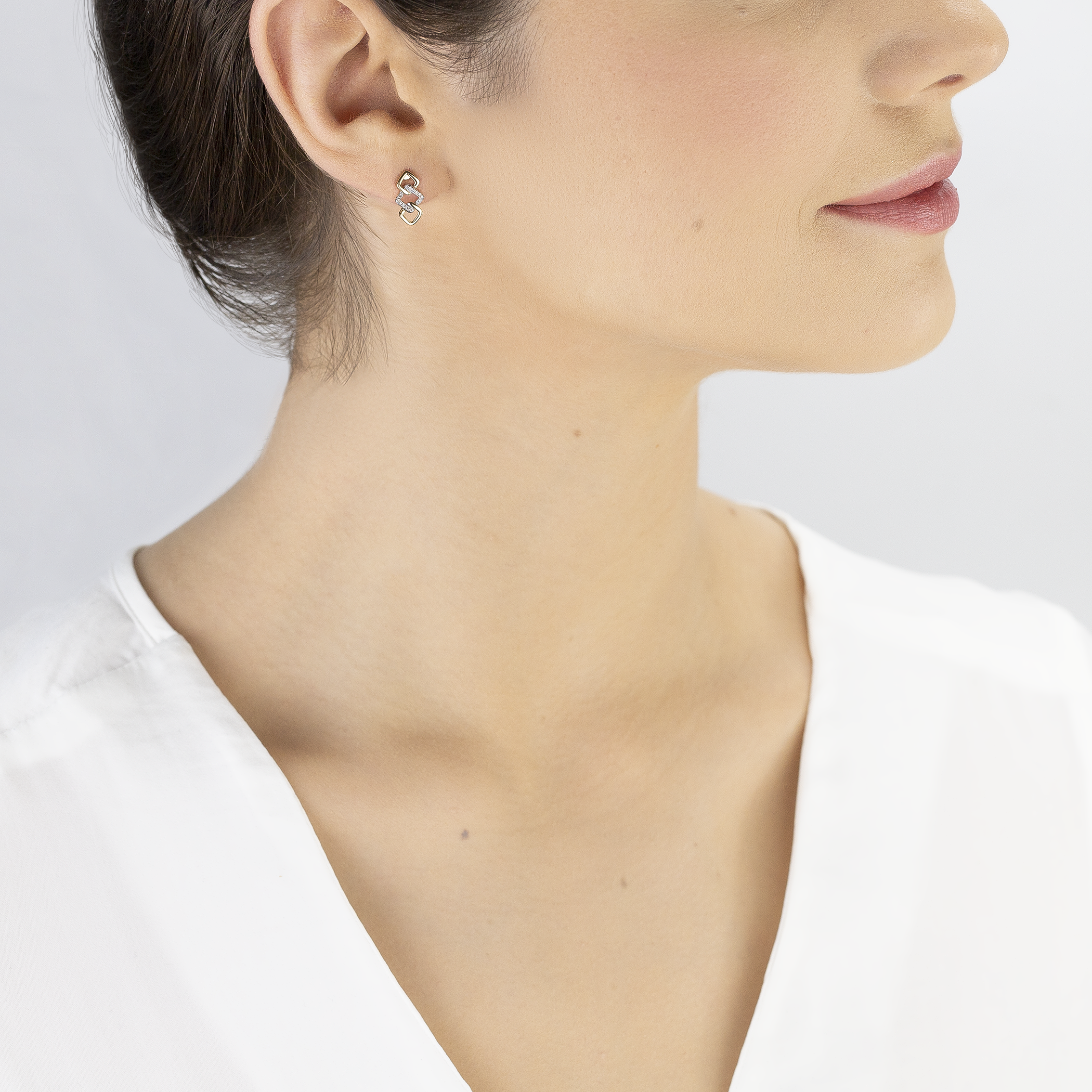 Kolczyki Savicki: złote, diamenty