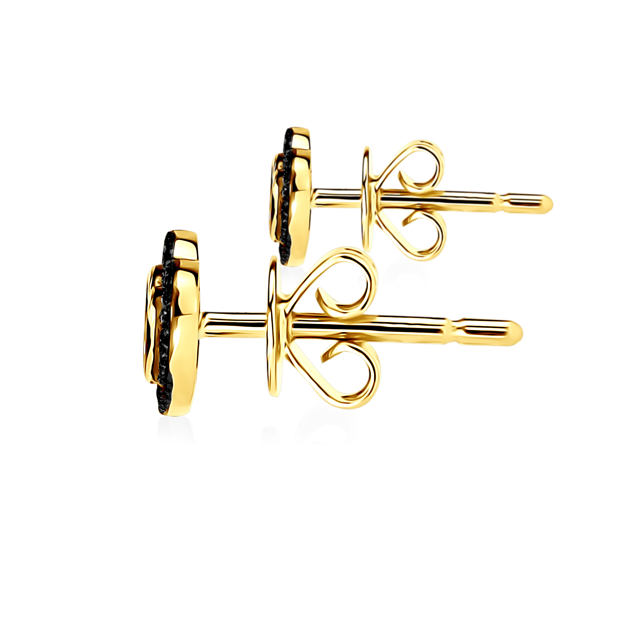 Ohrringe Herz Savicki: Gold, Schwarze Diamanten - 3