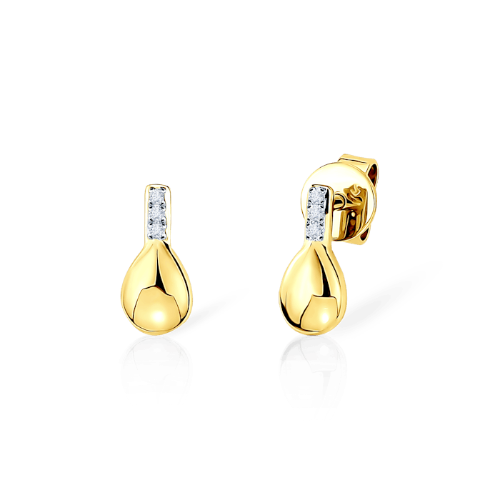 Náušnice SAVICKI: dvoubarevné zlato, diamanty