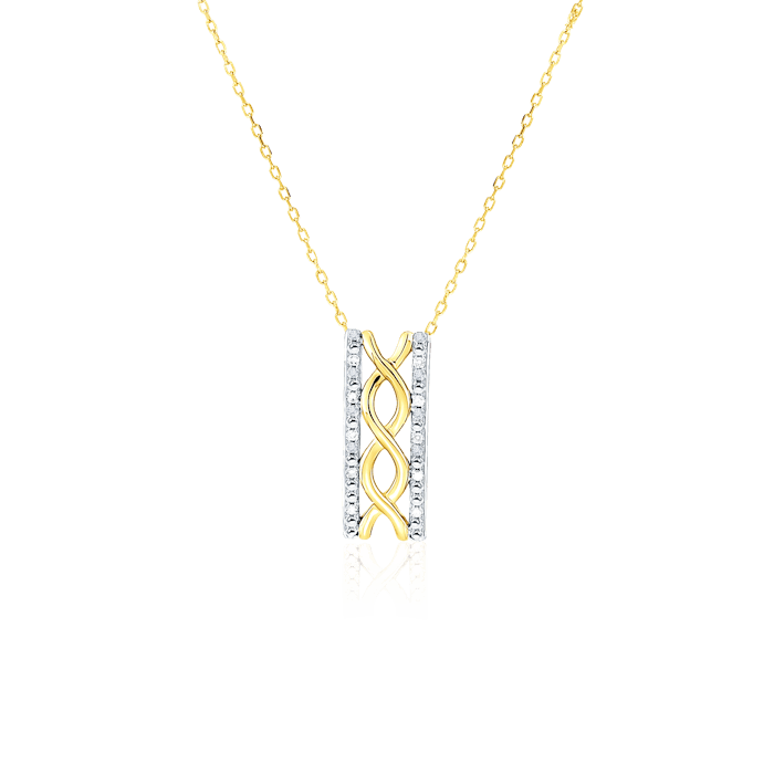 Náhrdelník SAVICKI: dvoubarevné zlato, diamanty