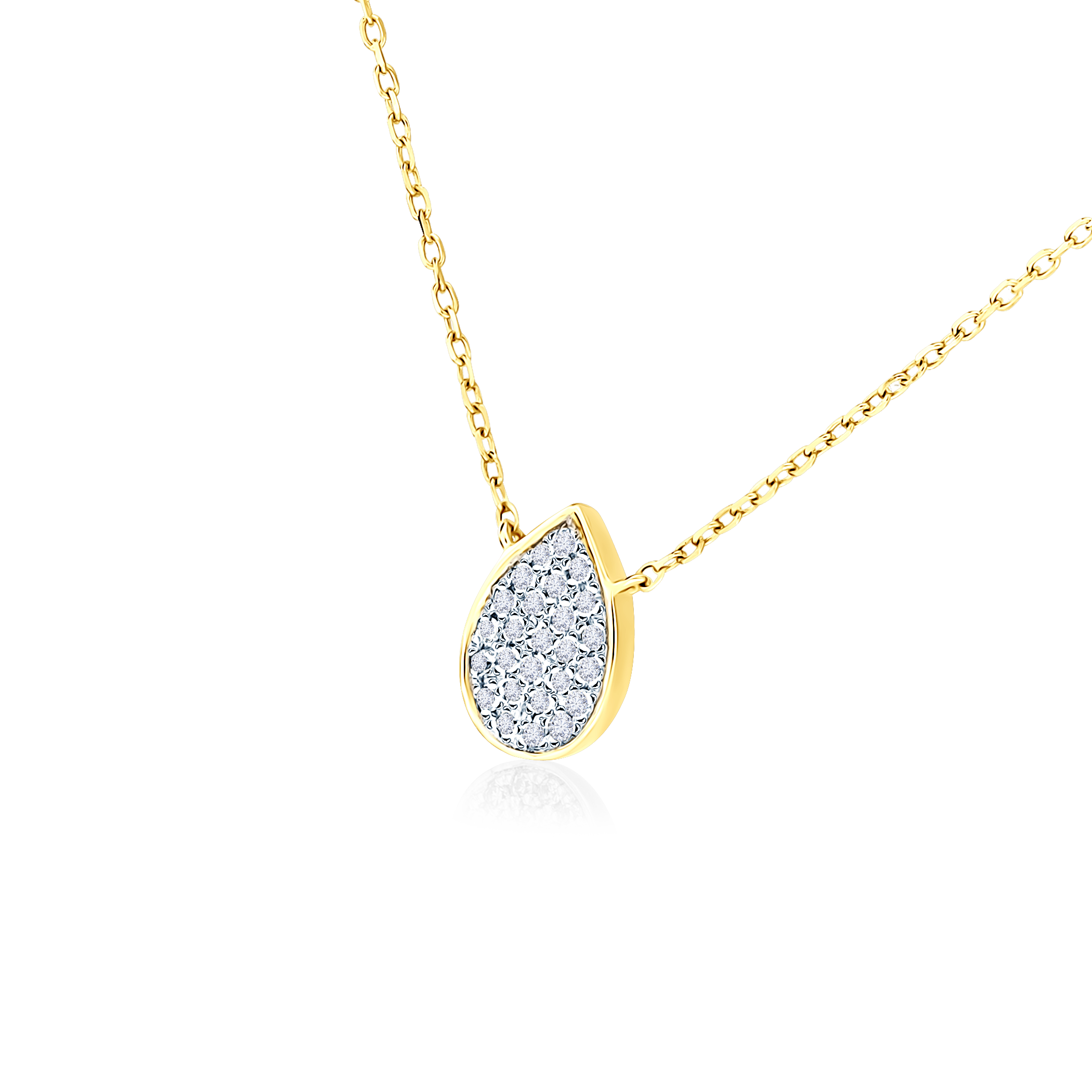 Naszyjnik łezka Savicki: złoty, diamenty - 3