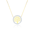 Naszyjnik drzewo życia Savicki: złoty, diamenty