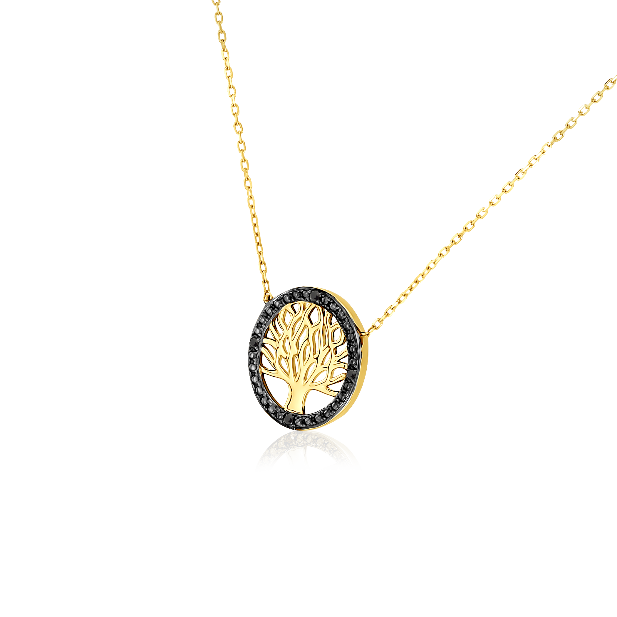 Halskette Baum des Lebens Savicki: Gold, Diamanten