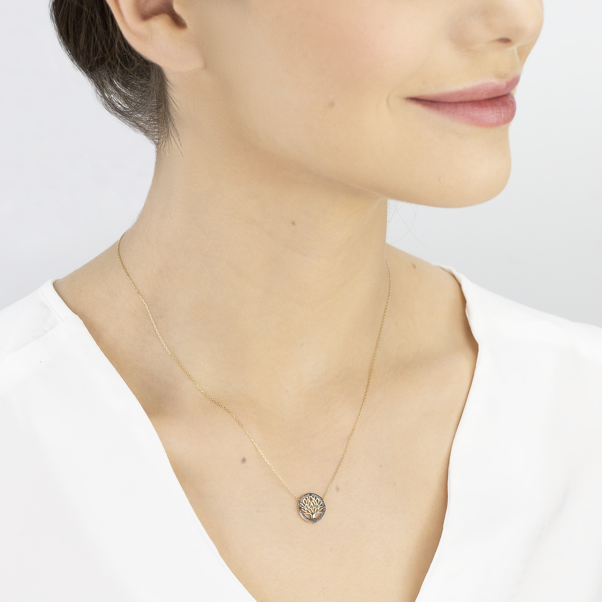 Halskette Baum des Lebens Savicki: Gold, Diamanten