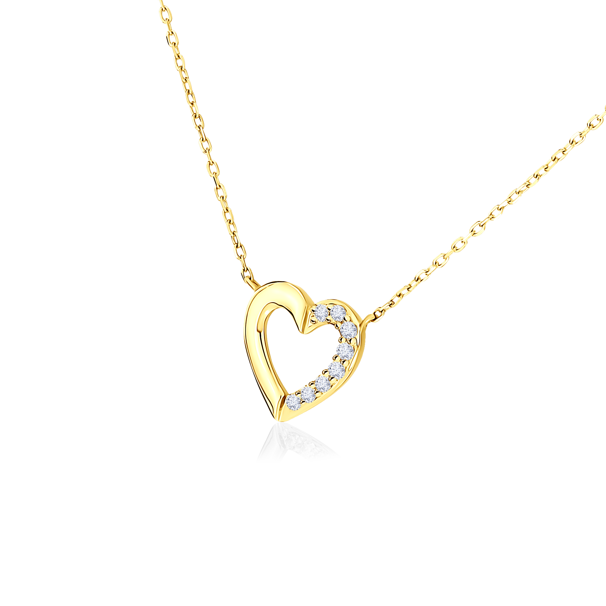 Naszyjnik serce Savicki: złoty, diamenty