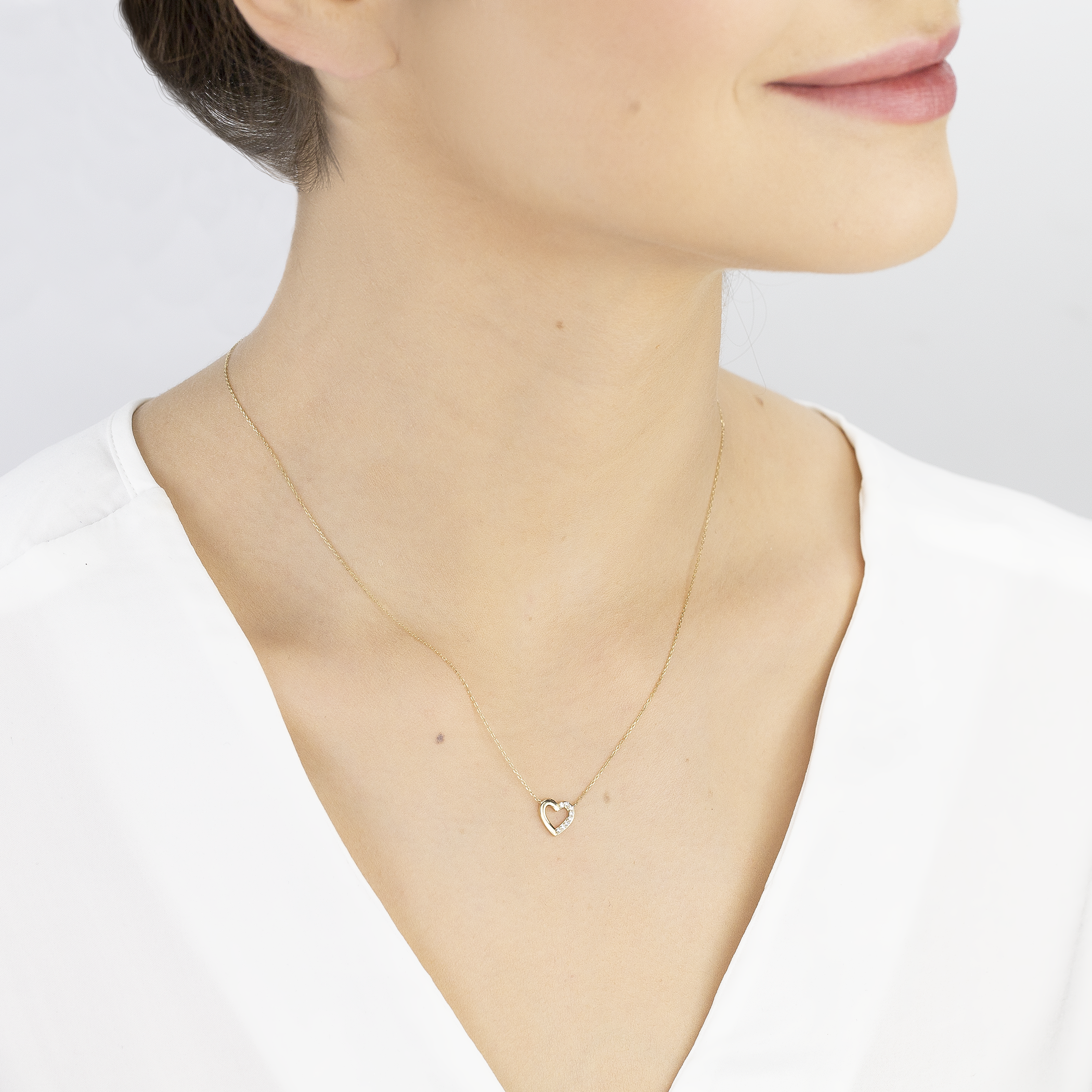 Naszyjnik serce Savicki: złoty, diamenty