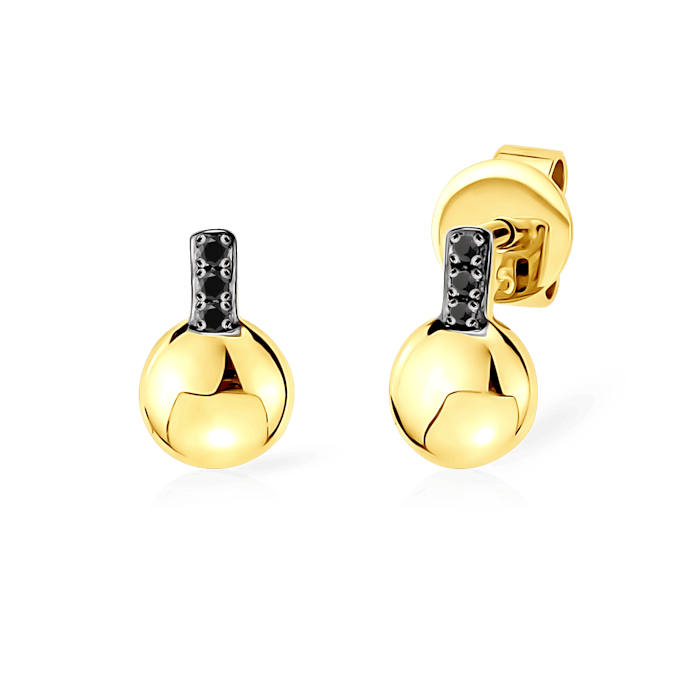 SAVICKI earrings: gold, black diamonds