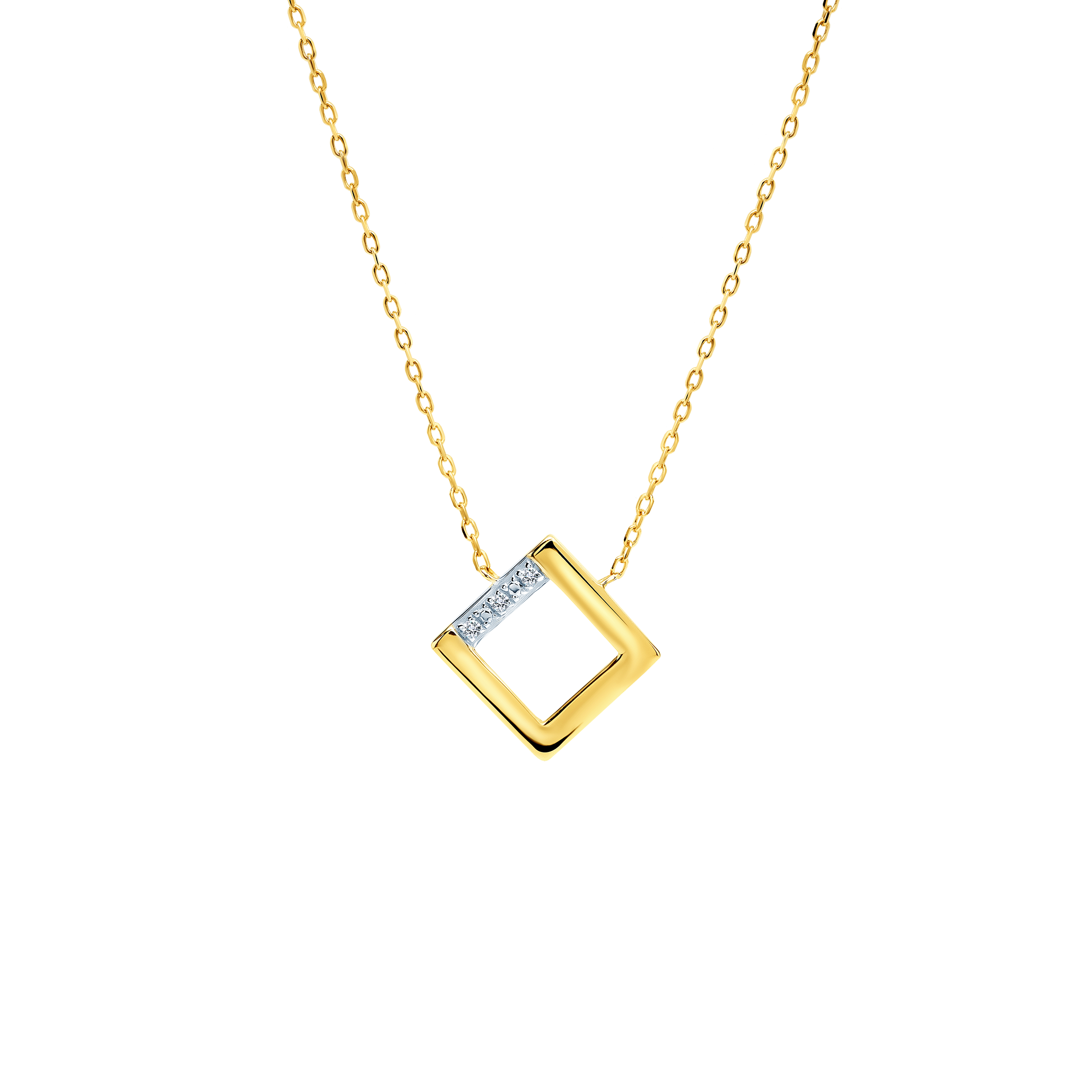 Náhrdelník SAVICKI: dvoubarevné zlato, diamanty