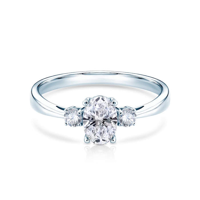 Classical Inspiration Collection | Three-Stone Engagement Ring: white gold, diamonds