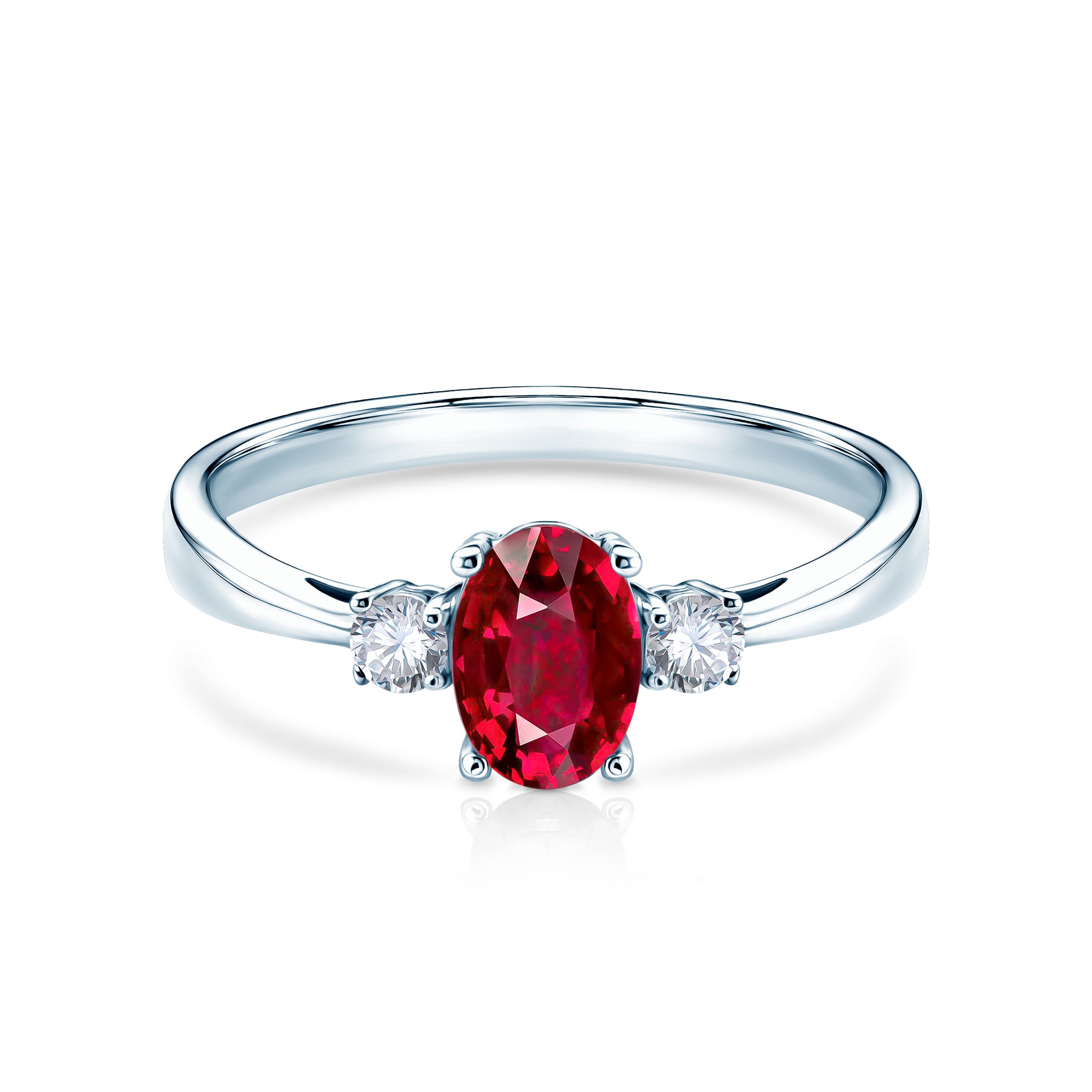 Prsten Red Passion: bílé zlato, rubín