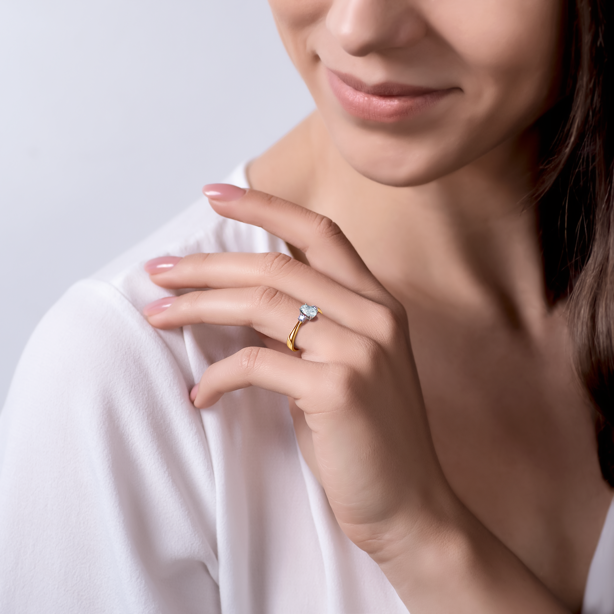 Verlobungsring Classical Inspiration: Zweifarbiges Gold, mit Diamanten