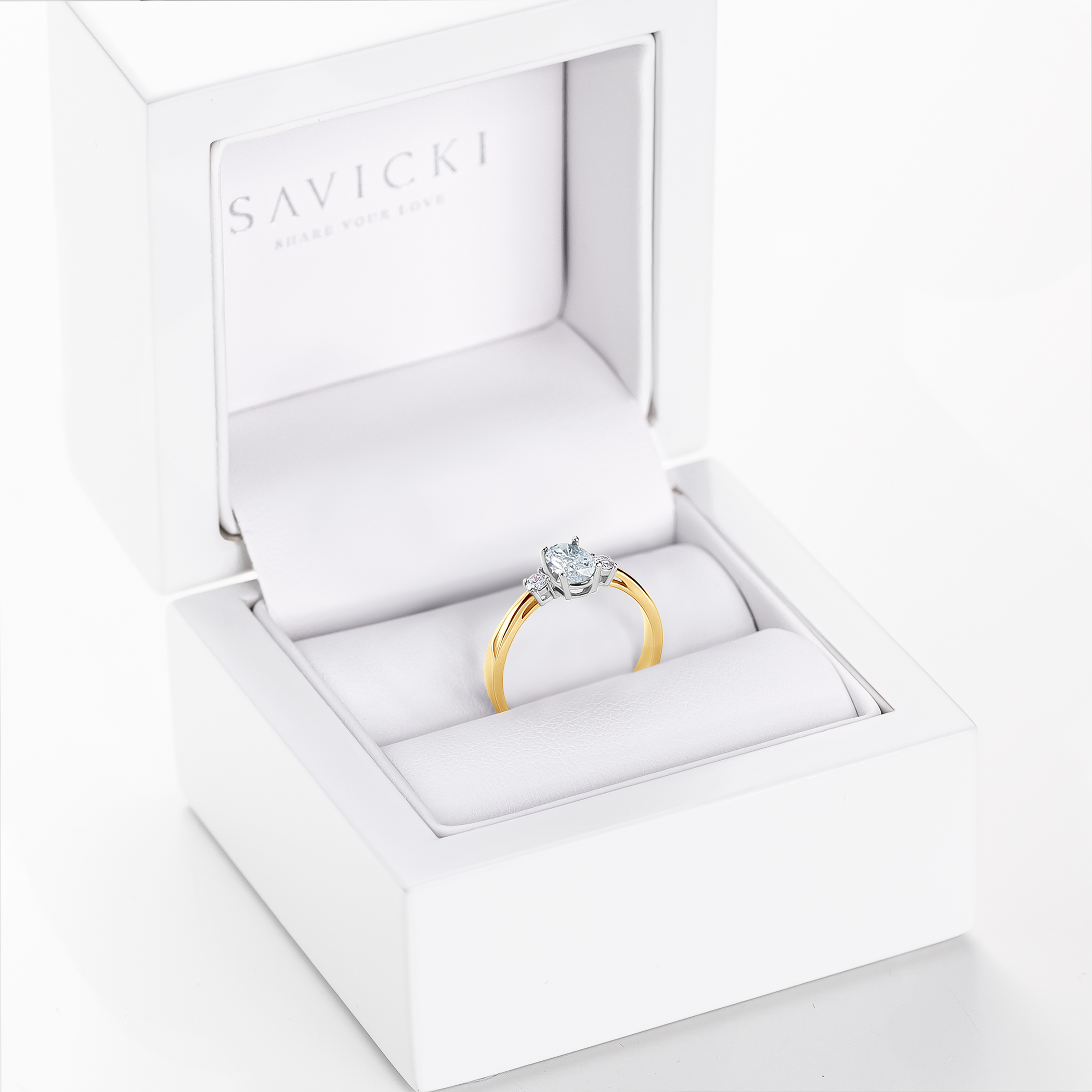 Verlobungsring Classical Inspiration: Zweifarbiges Gold, mit Diamanten