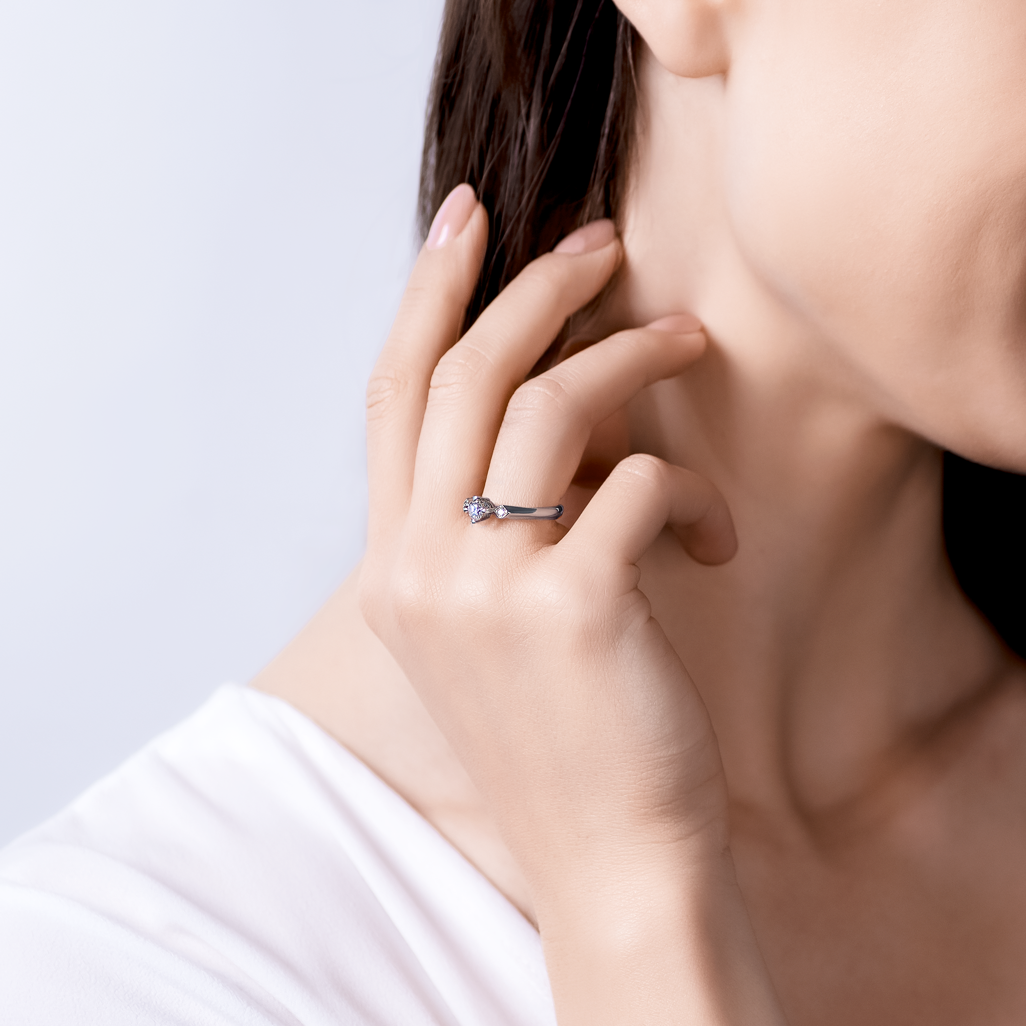 Verlobungsring SAVICKI: Weißgold, Diamanten