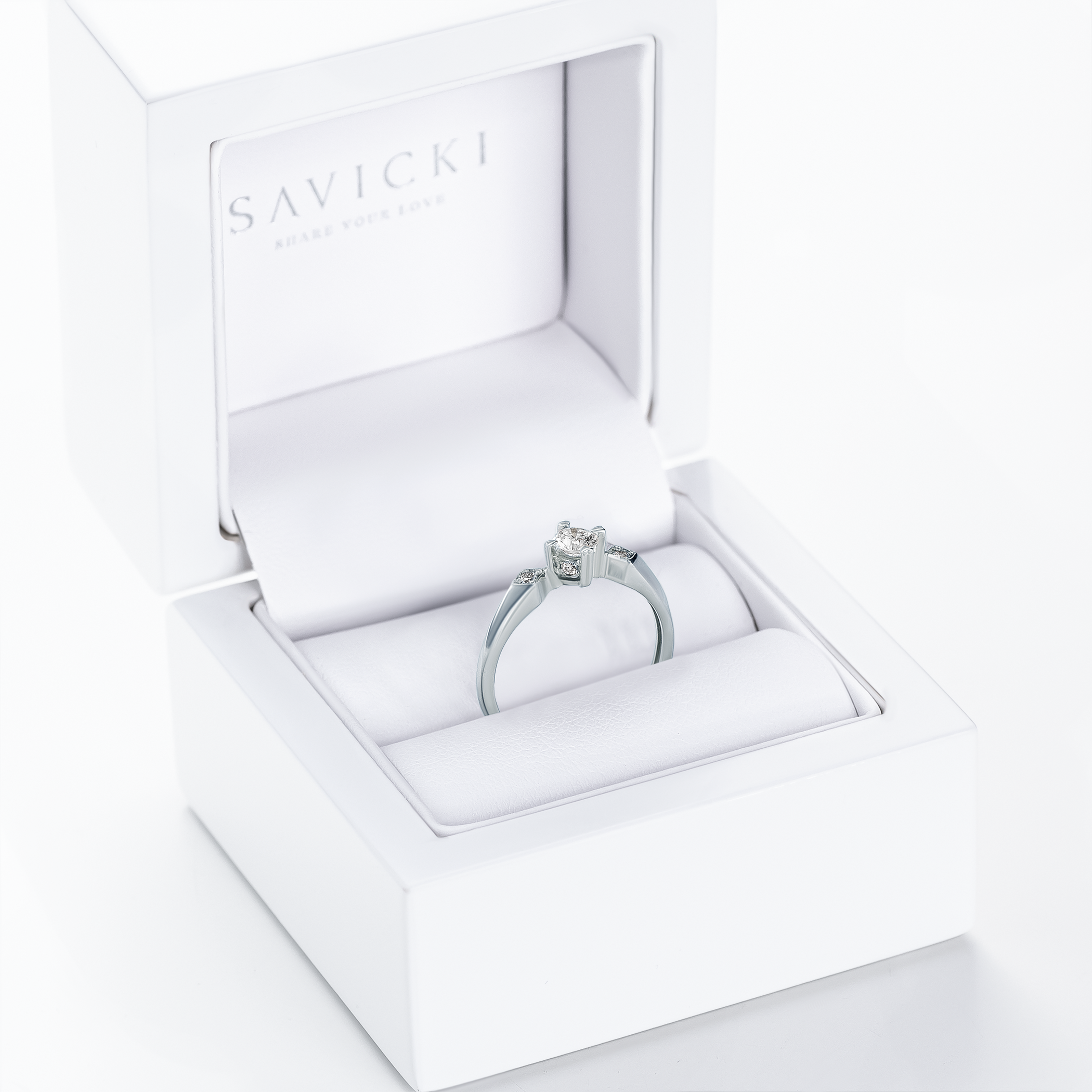 Verlobungsring SAVICKI: Weißgold, Diamanten